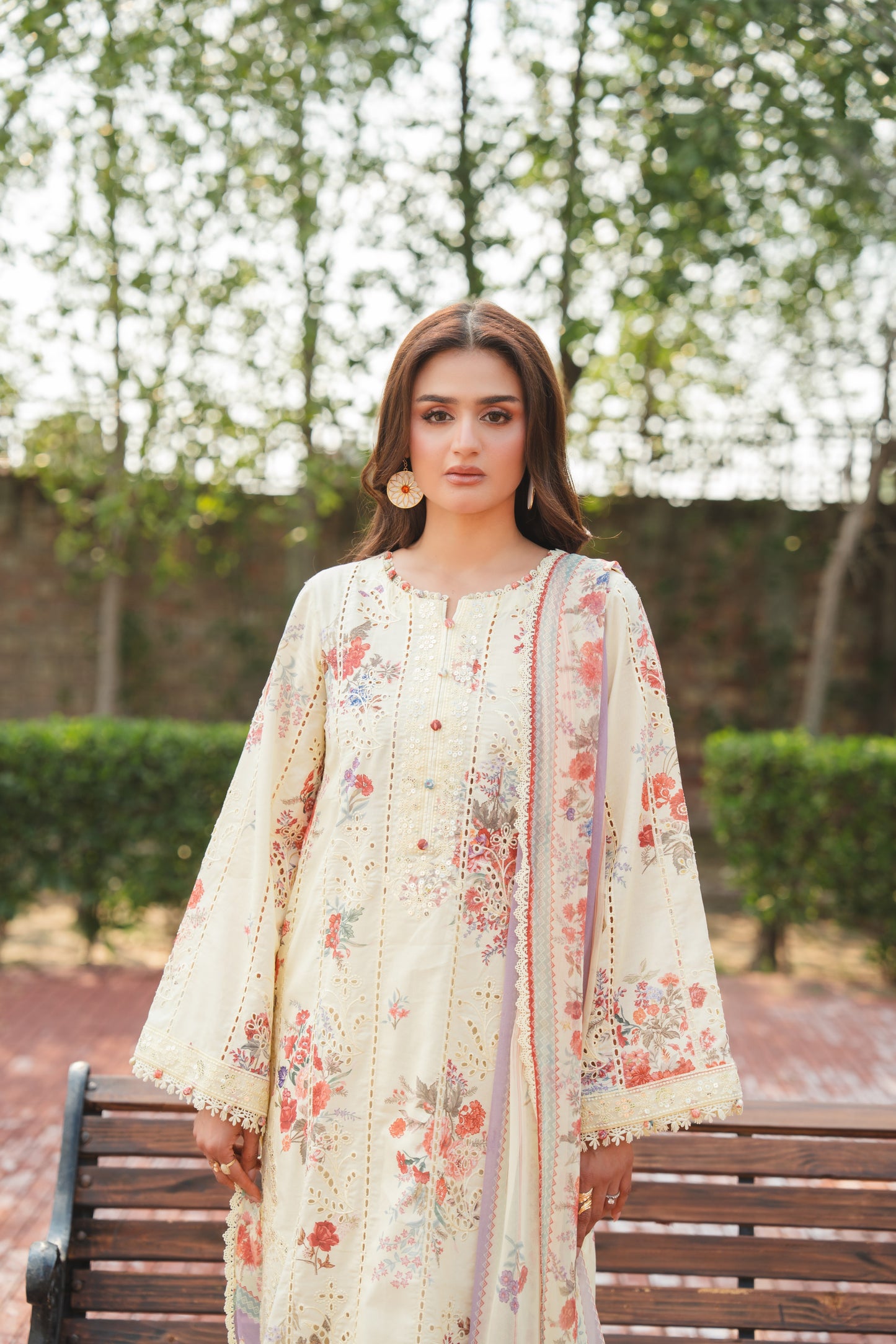 Rs 14950 Aneelas Stitched Print Emb Lawn 3pc Chiffon Duppata [SPR-26-46-A] [Dispatch Time 2.5 Months]