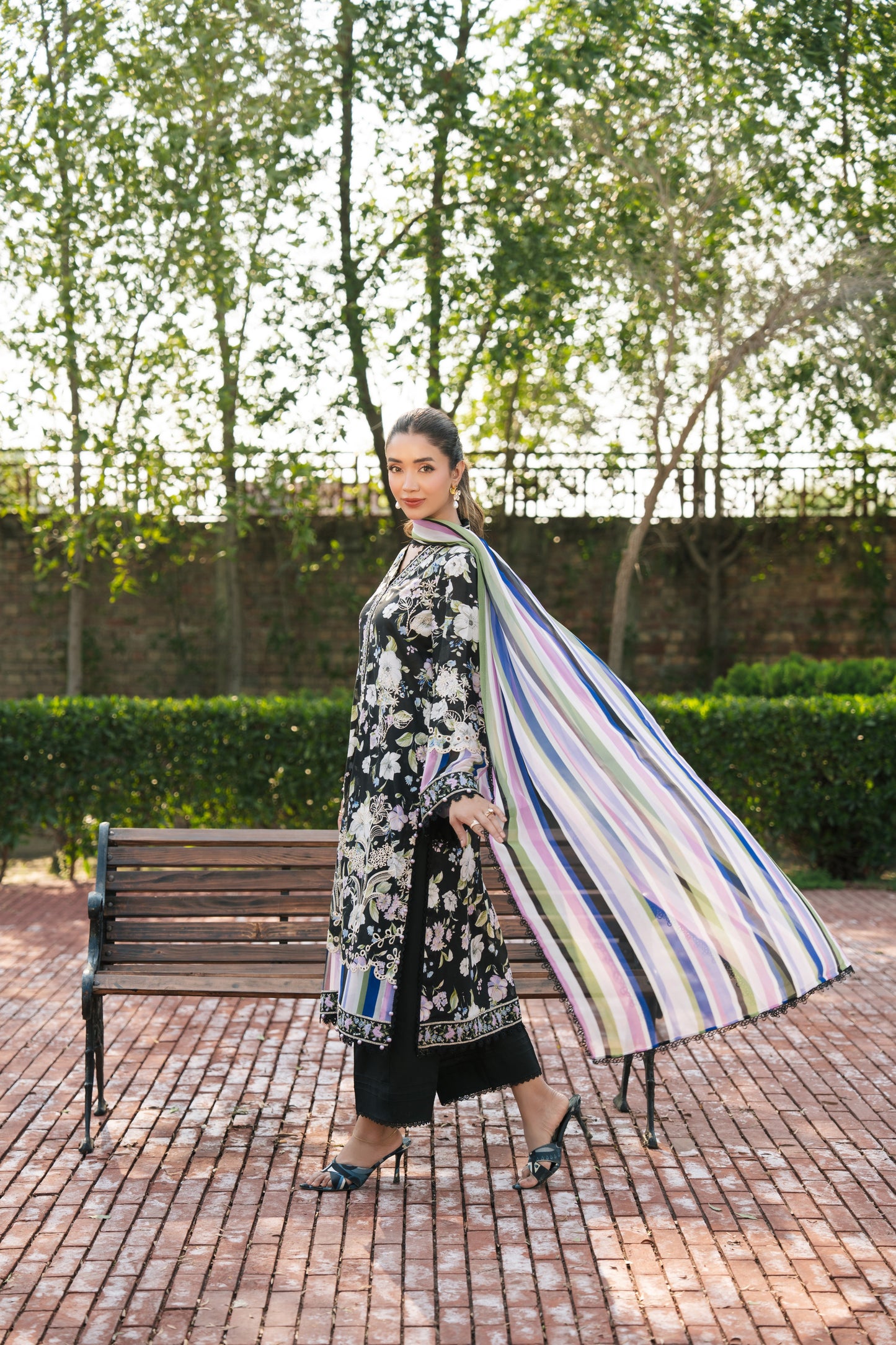 Rs 13500 Aneelas Stitched Lawn Print Emb 3pc [SPR-26-24-A] [Dispatch Time 2 Months]