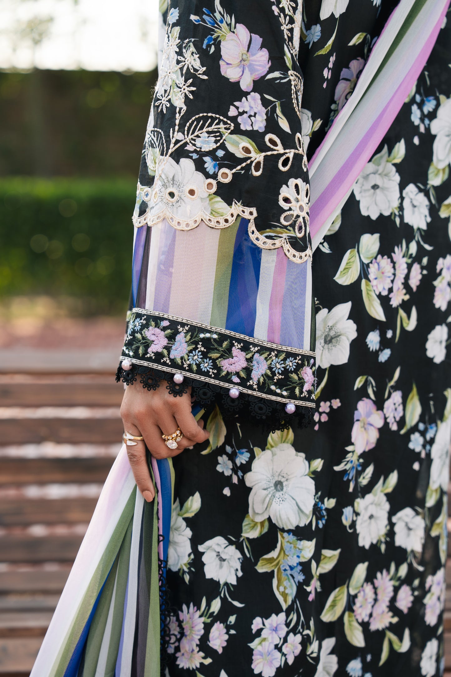 Rs 13500 Aneelas Stitched Lawn Print Emb 3pc [SPR-26-24-A] [Dispatch Time 2 Months]