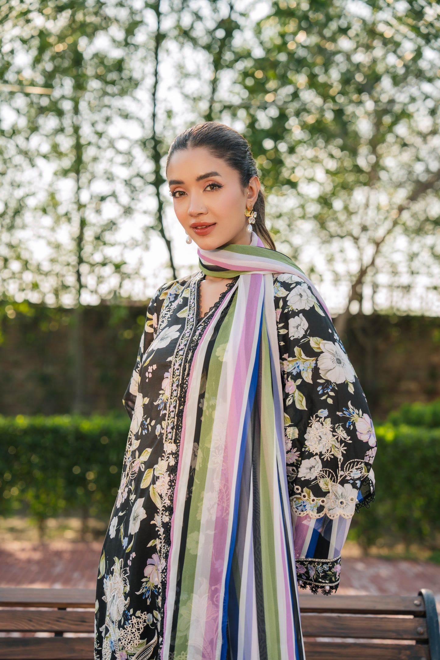 Rs 13500 Aneelas Stitched Lawn Print Emb 3pc [SPR-26-24-A] [Dispatch Time 2 Months]