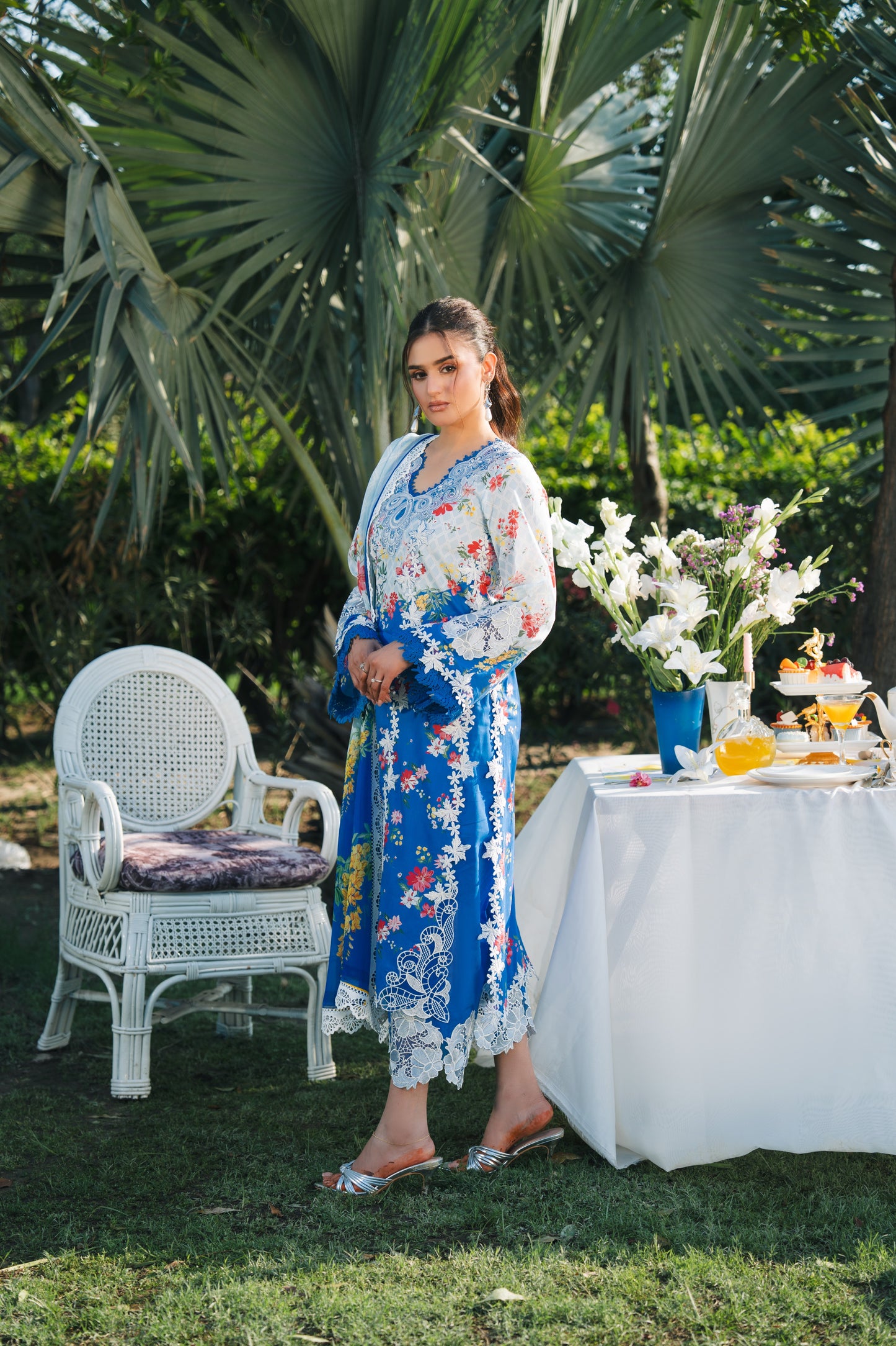 Rs 14000 Aneelas Stitched Emb Printed Lawn 3pc With Printed Chiffon Duppata [SPR-26-39] [Dispatch Time 2 Month]