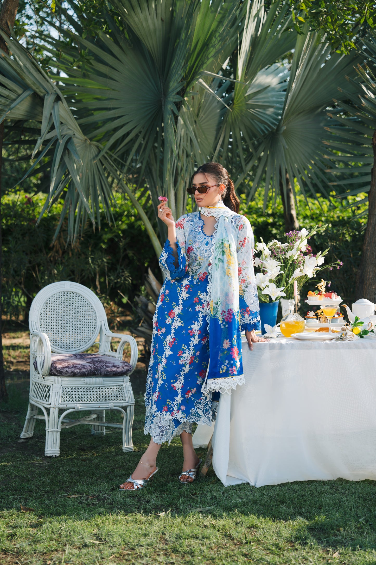 Rs 14000 Aneelas Stitched Emb Printed Lawn 3pc With Printed Chiffon Duppata [SPR-26-39] [Dispatch Time 2 Month]