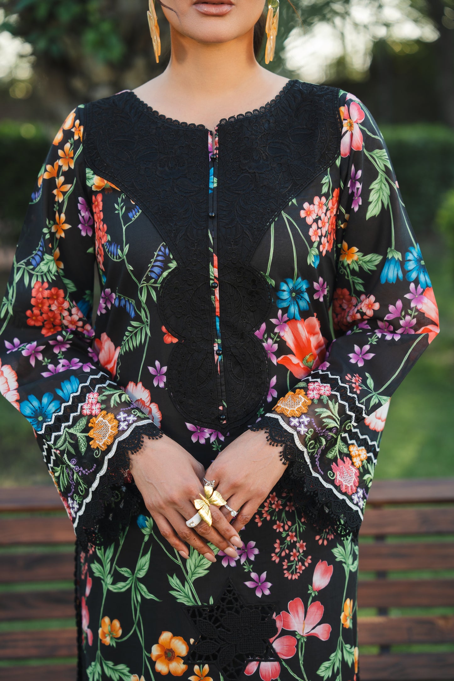 Rs 13500 Aneelas Stitched Lawn Print Emb 3pc with Chiffon Duppata [SPR-26-35-A] [Dispatch Time 2 Months]