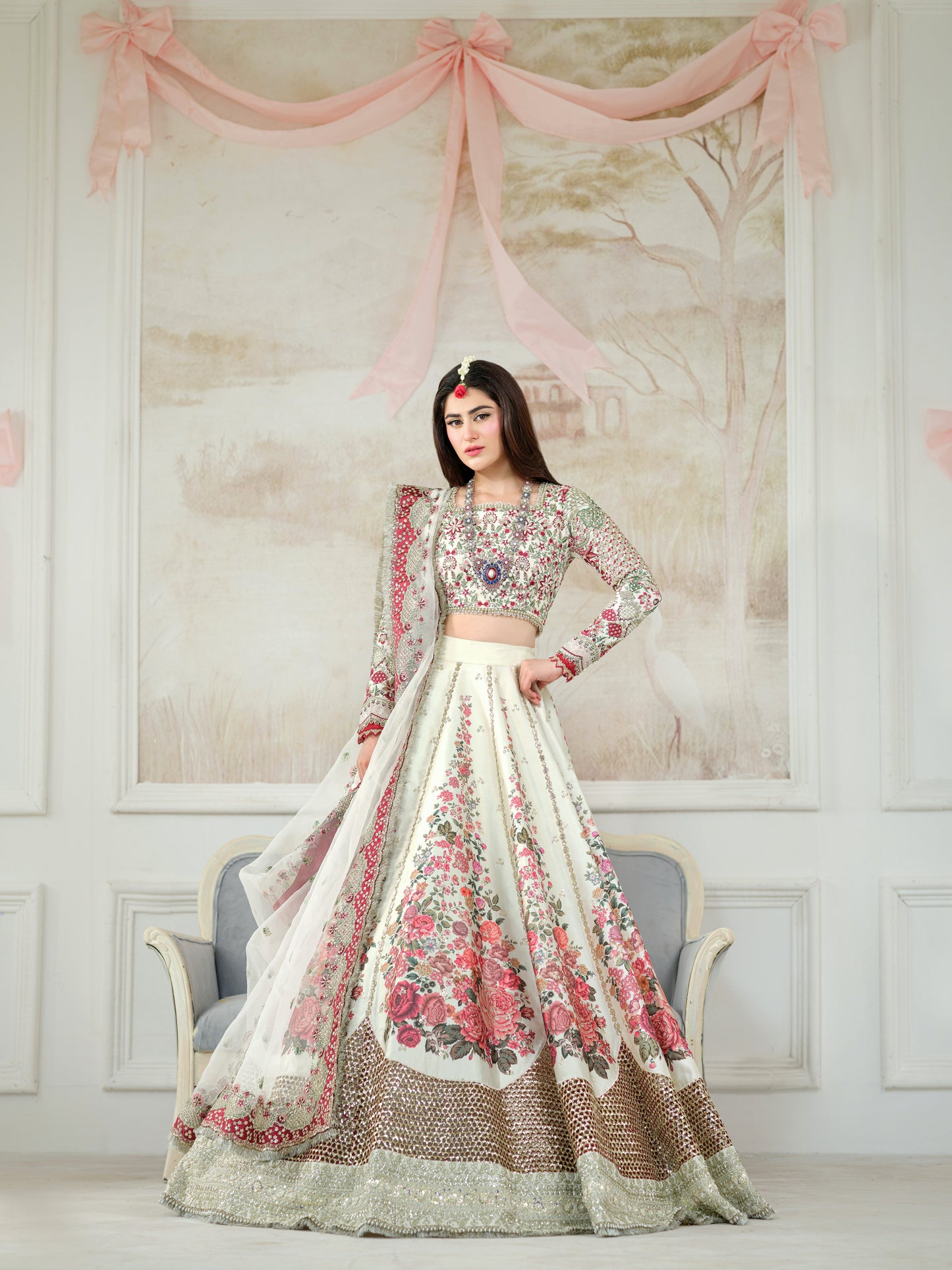 Rs 42000 Aneelas Stitched Bridal Choli Lehenga 3pc [BR-08] [Dispatch time 3 months]