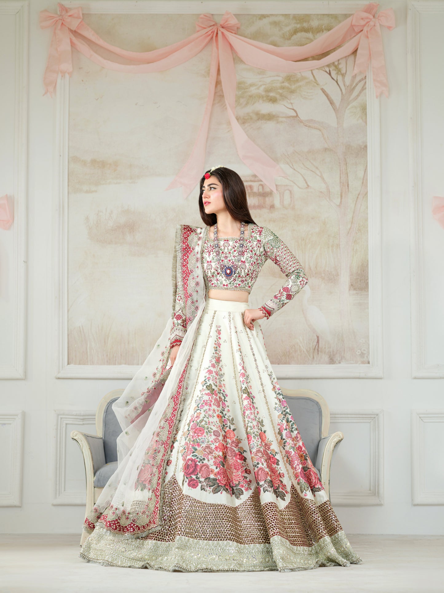 Rs 42000 Aneelas Stitched Bridal Choli Lehenga 3pc [BR-08] [Dispatch time 3 months]