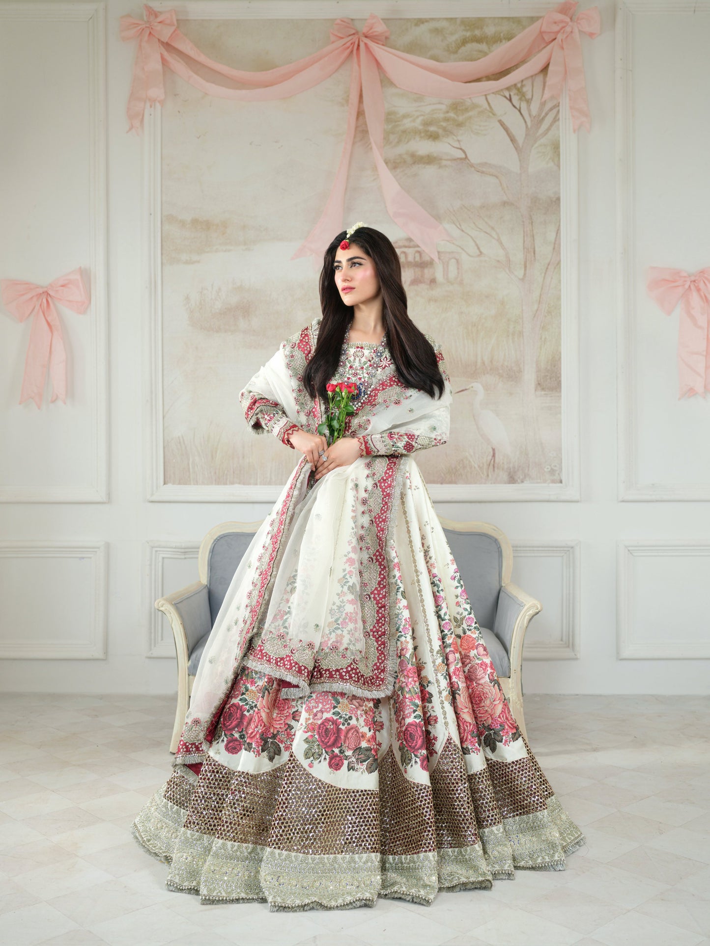 Rs 42000 Aneelas Stitched Bridal Choli Lehenga 3pc [BR-08] [Dispatch time 3 months]