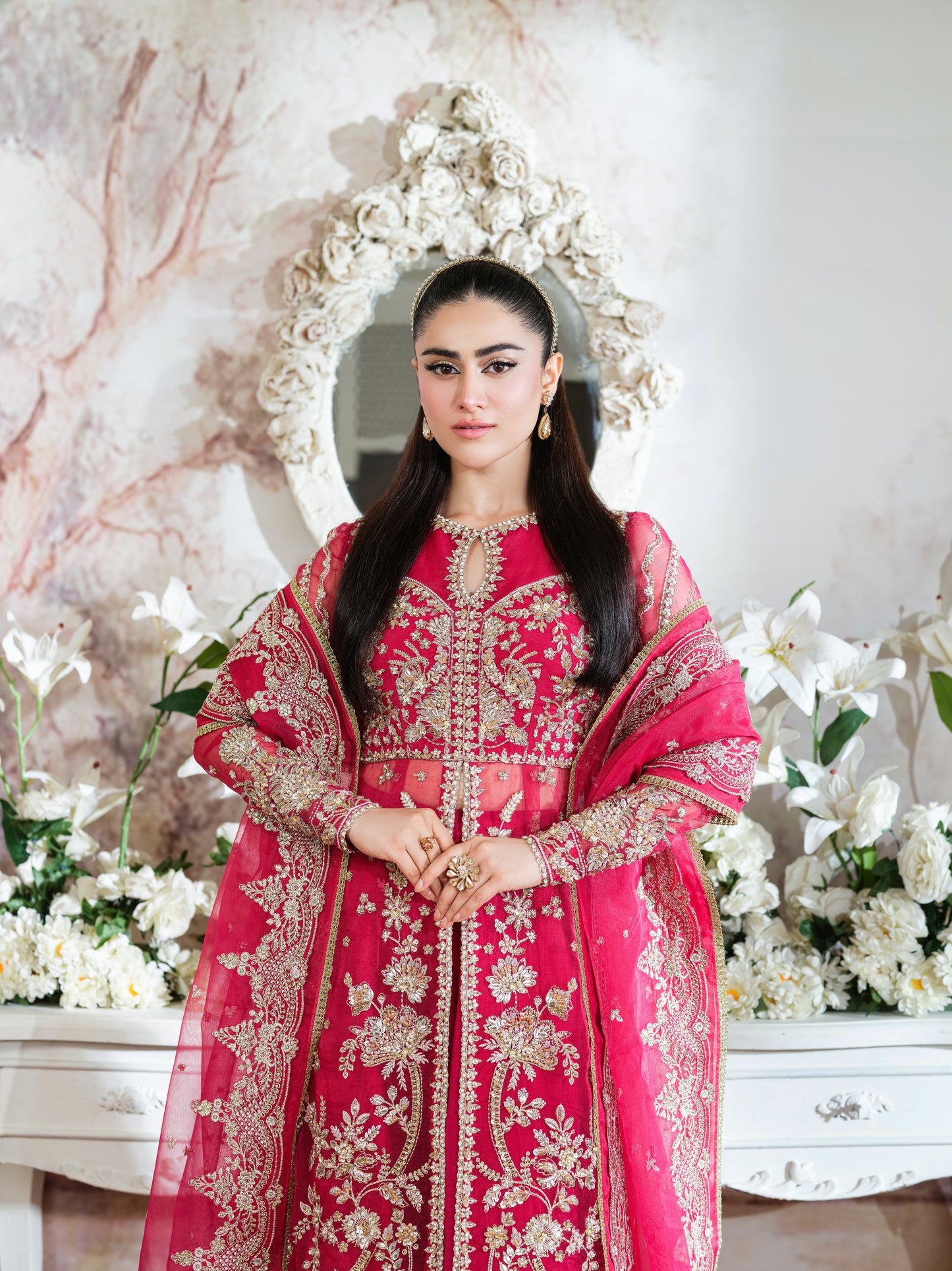 Aneelas Stitched Wedding/ Bridal Ada Work 3pc [BR-06] [Dispatch Time 2 Months]
