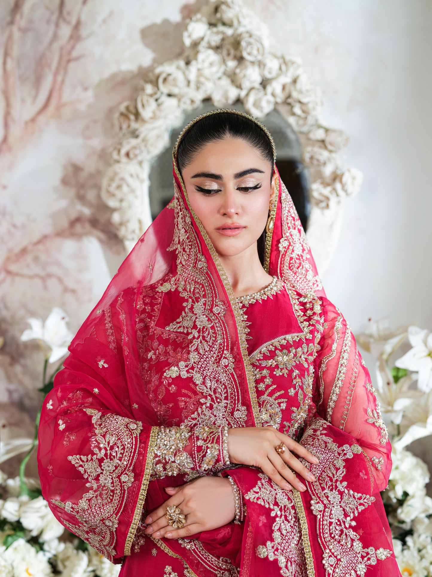Aneelas Stitched Wedding/ Bridal Ada Work 3pc [BR-06] [Dispatch Time 2 Months]