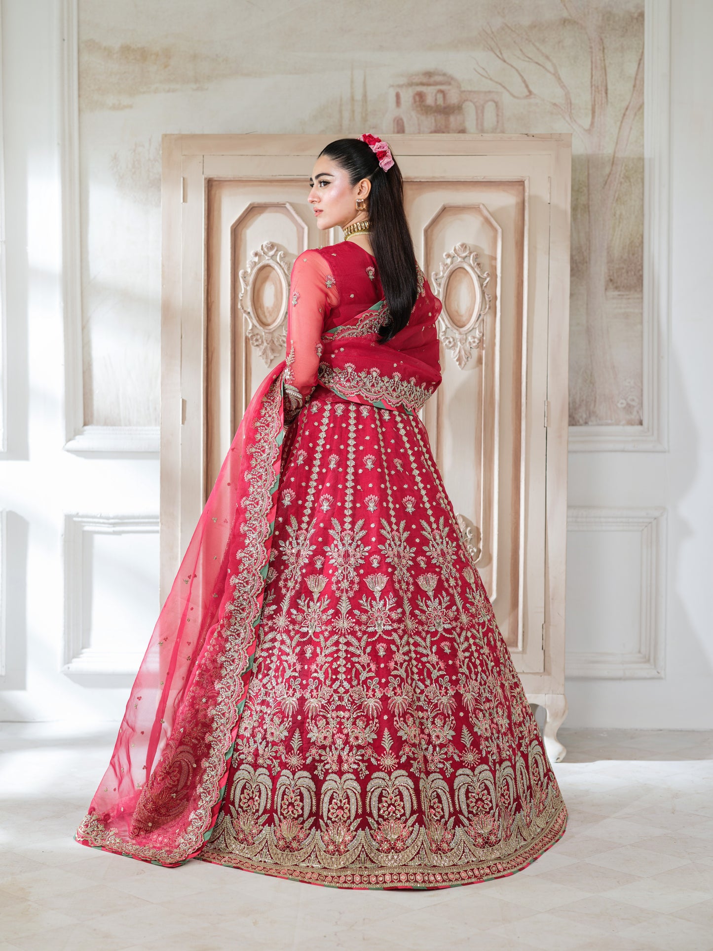 Aneelas Stitched Heavy Bridal Maxi With Ada Work 3pc [BR-12] [Dispatch Time 2 Months]