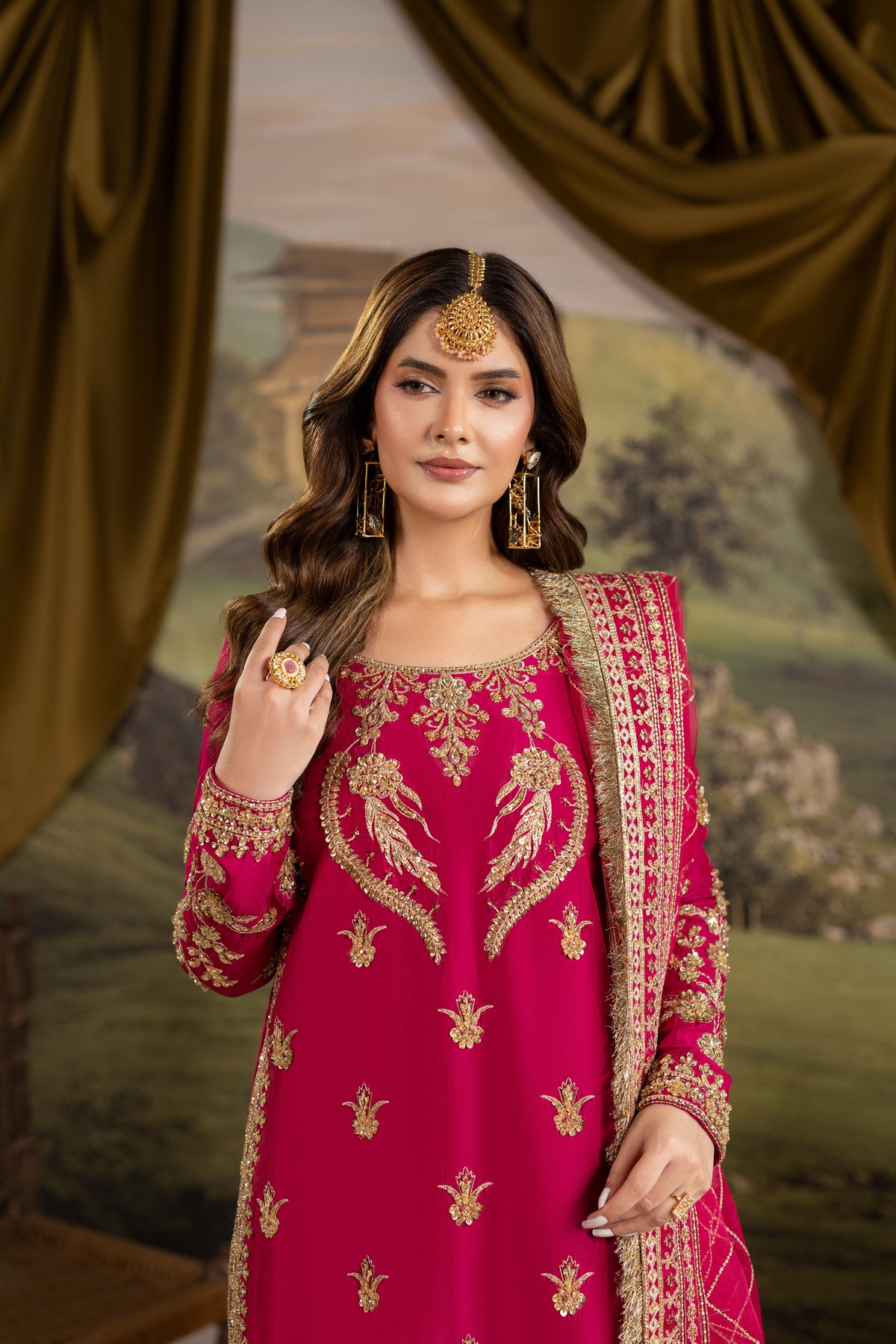 Aneelas Korean Raw Silk Ada Work Emb 3pc Organza Duppata [FC-45] [Dispatch Time 3 Months]