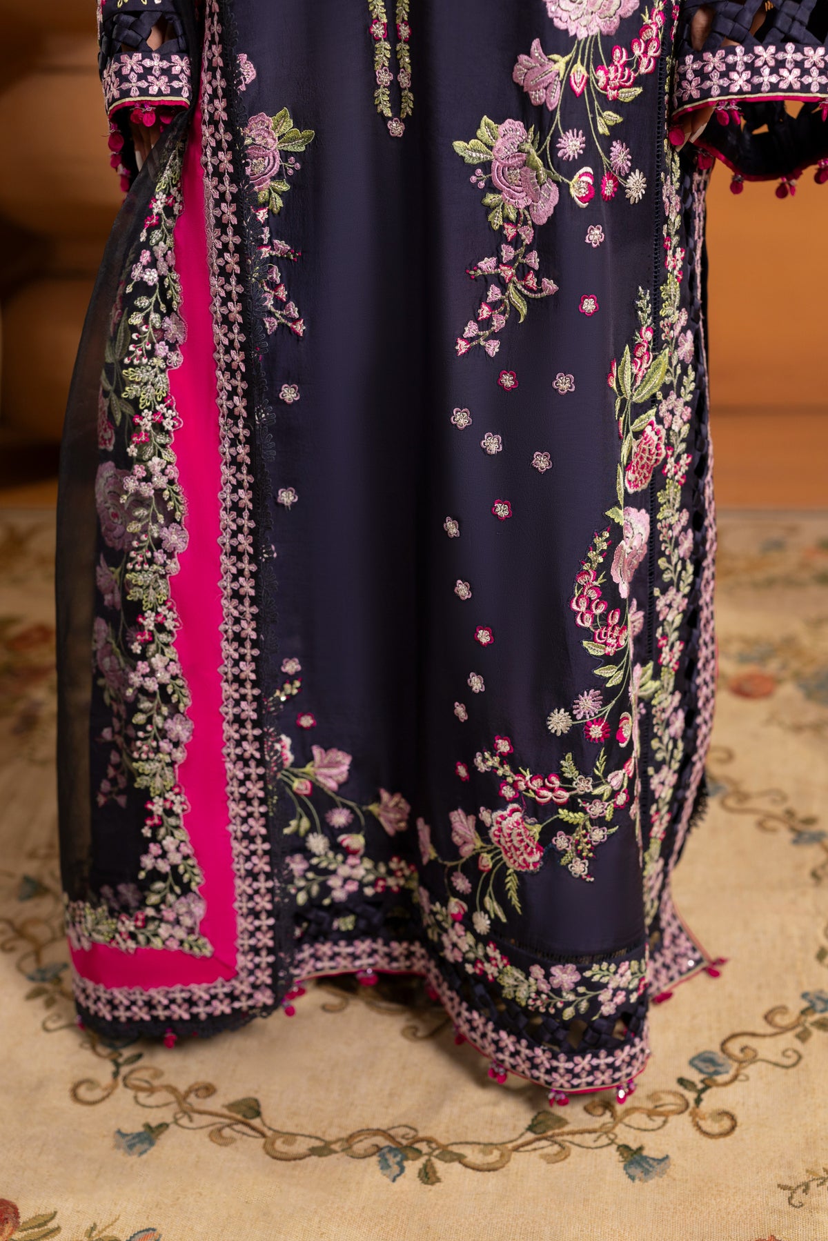 Aneelas Premium Shamoz Silk Emb 3pc Organza Duppata [FC-44] [Dispatch Time 3 Months]