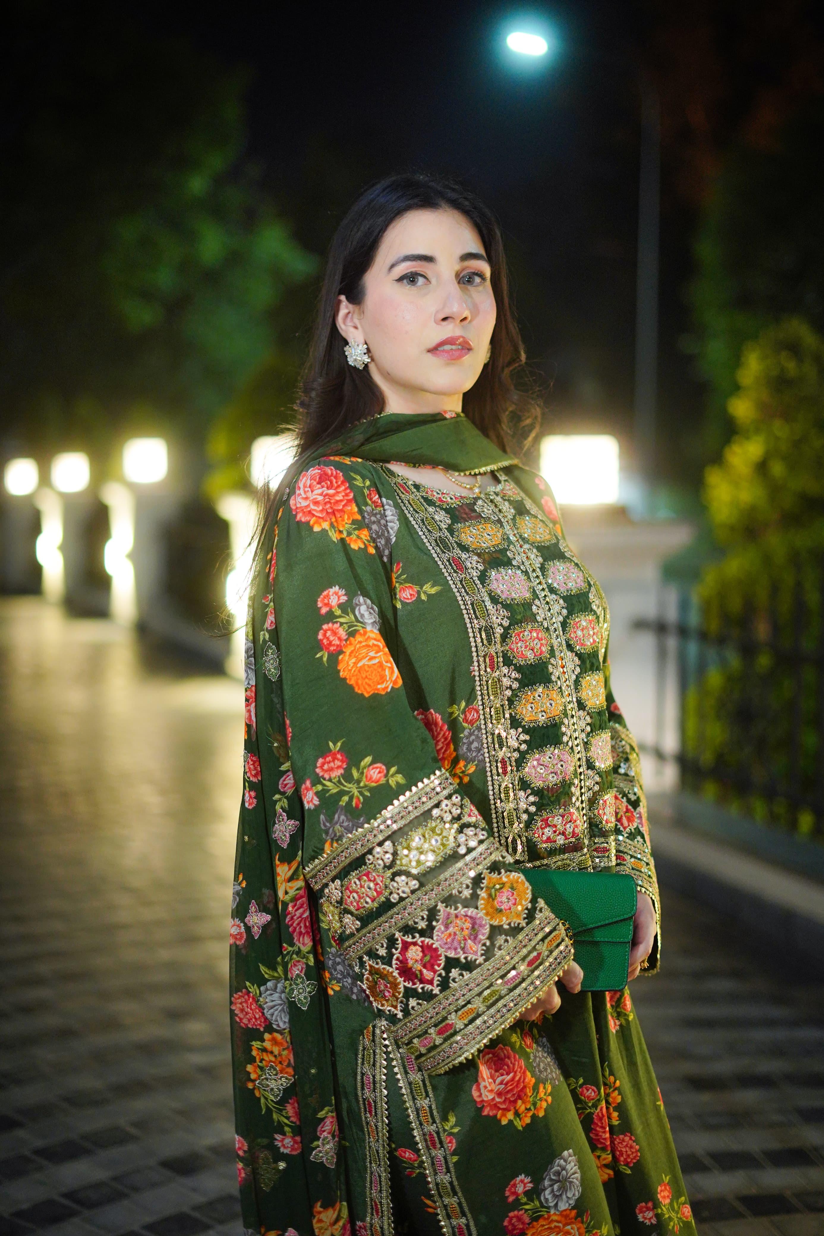 Rs 24500 Aneelas Stitched Luxury Trendy Wedding Raw Silk 3pc [LUX-15] [ Dispatch Time 2 Months]