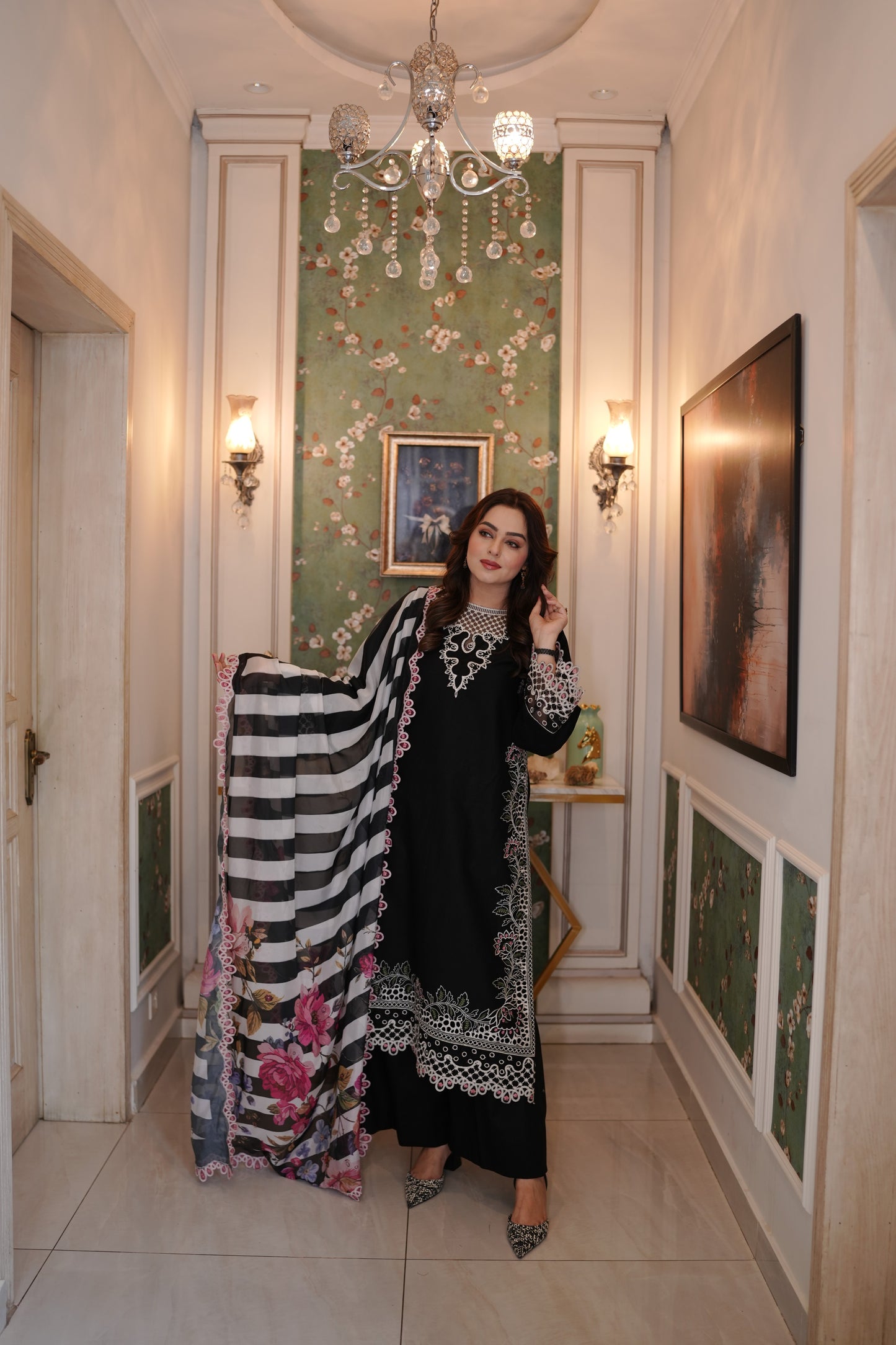 Rs 12500 Aneelas Stitched Luxury Lawn Emb 3pc Silk Duppata [LUX-26-88] [Dispatch Time 2 Months]