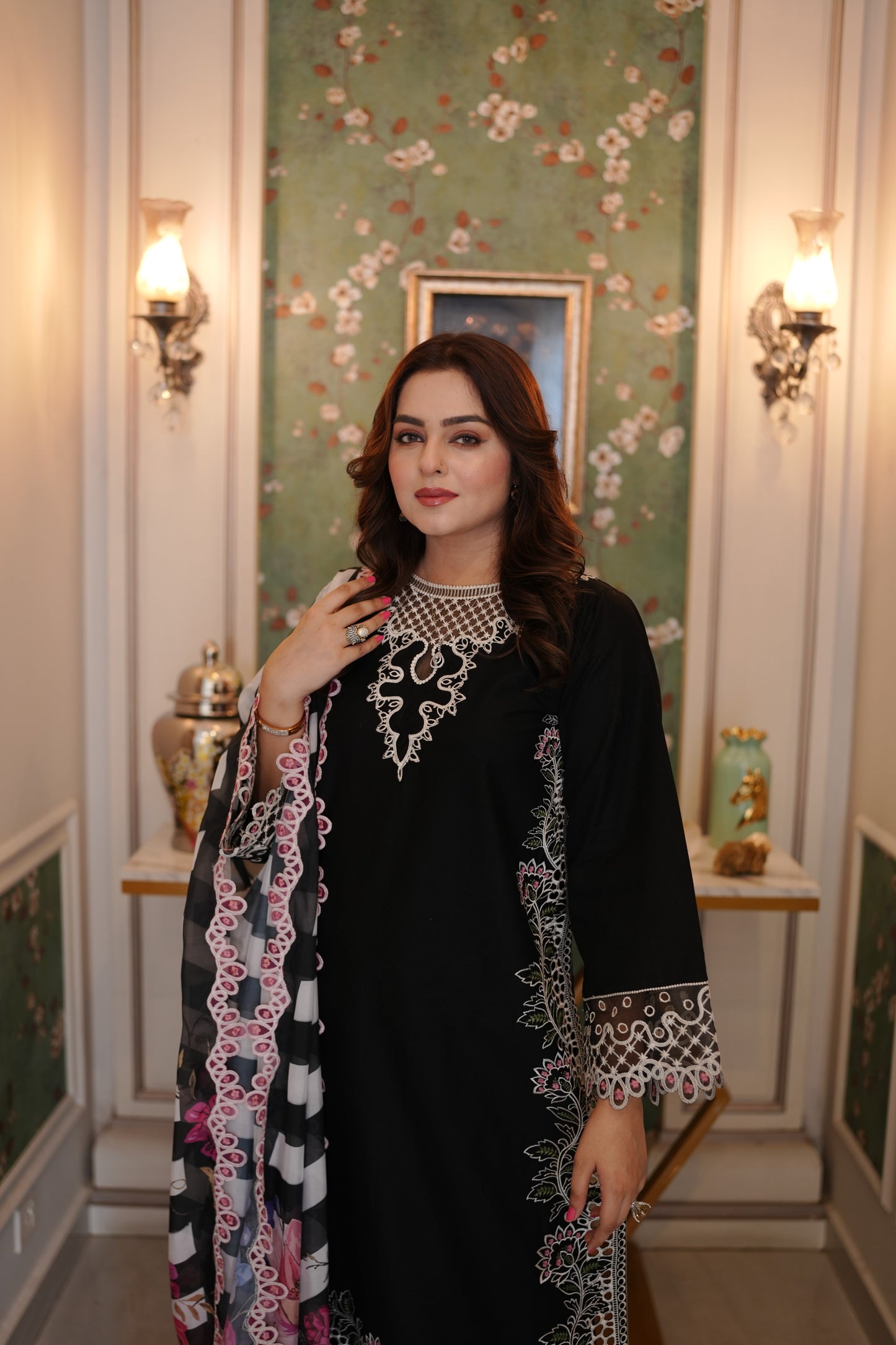 Rs 12500 Aneelas Stitched Luxury Lawn Emb 3pc Silk Duppata [LUX-26-88] [Dispatch Time 2 Months]