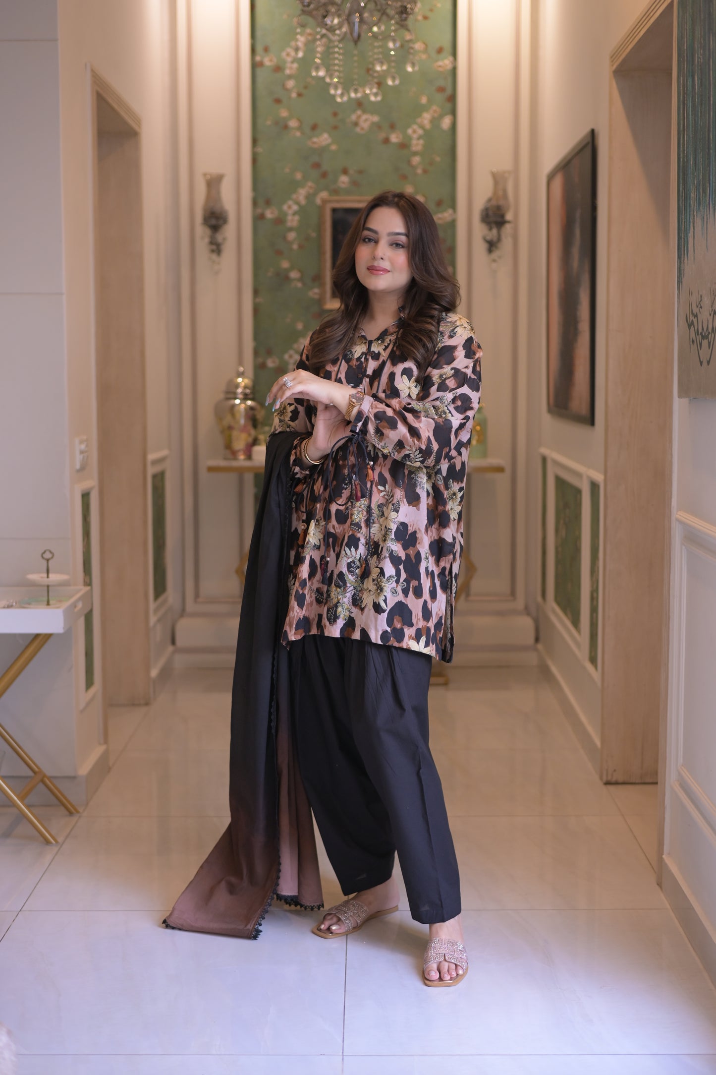 Rs 5500 Aneelas Stitched Printed Lawn 2pc [SPR-26-61] [Dispatch Time 2 Month]