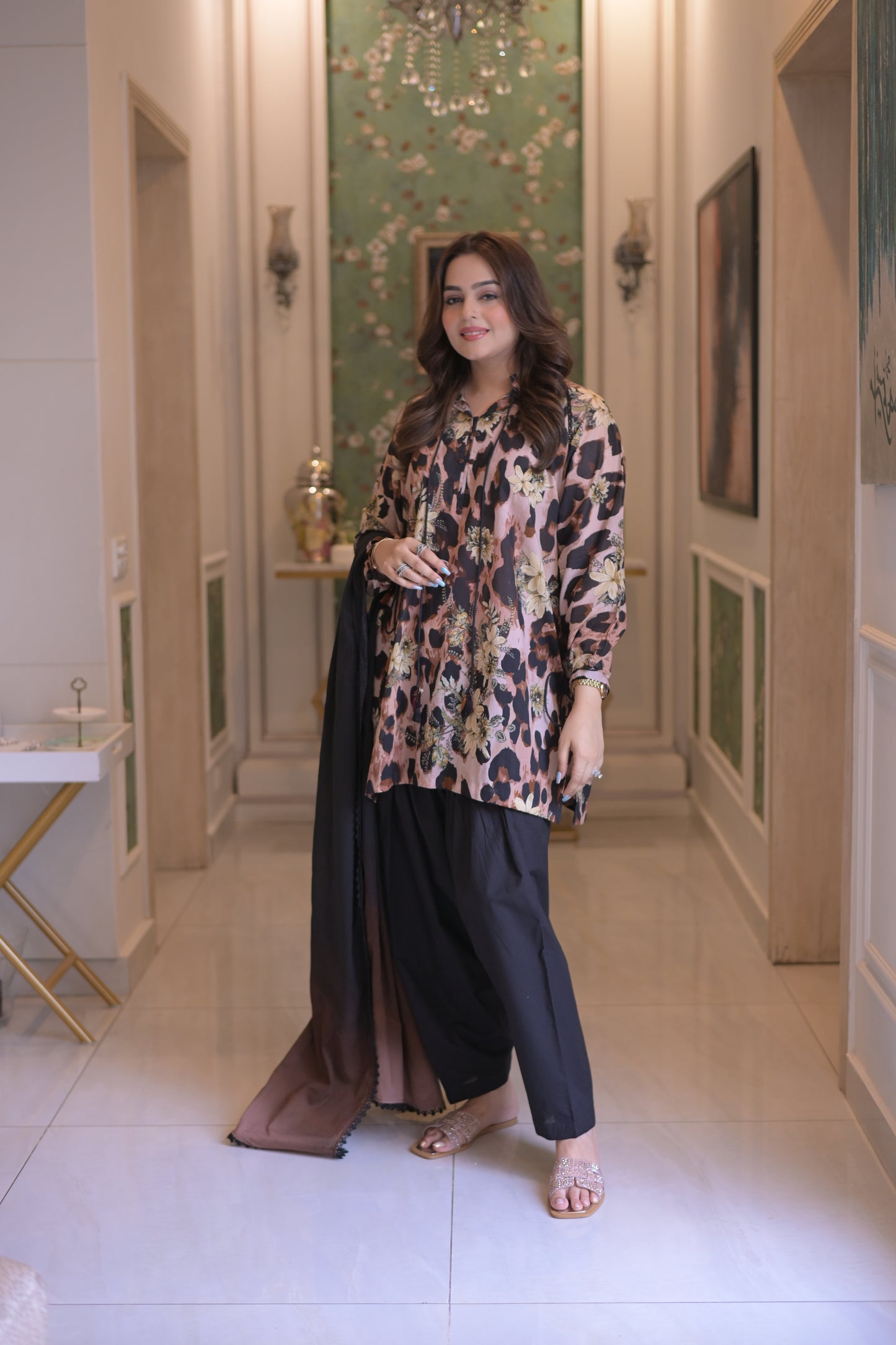 Rs 5500 Aneelas Stitched Printed Lawn 2pc [SPR-26-61] [Dispatch Time 2 Month]