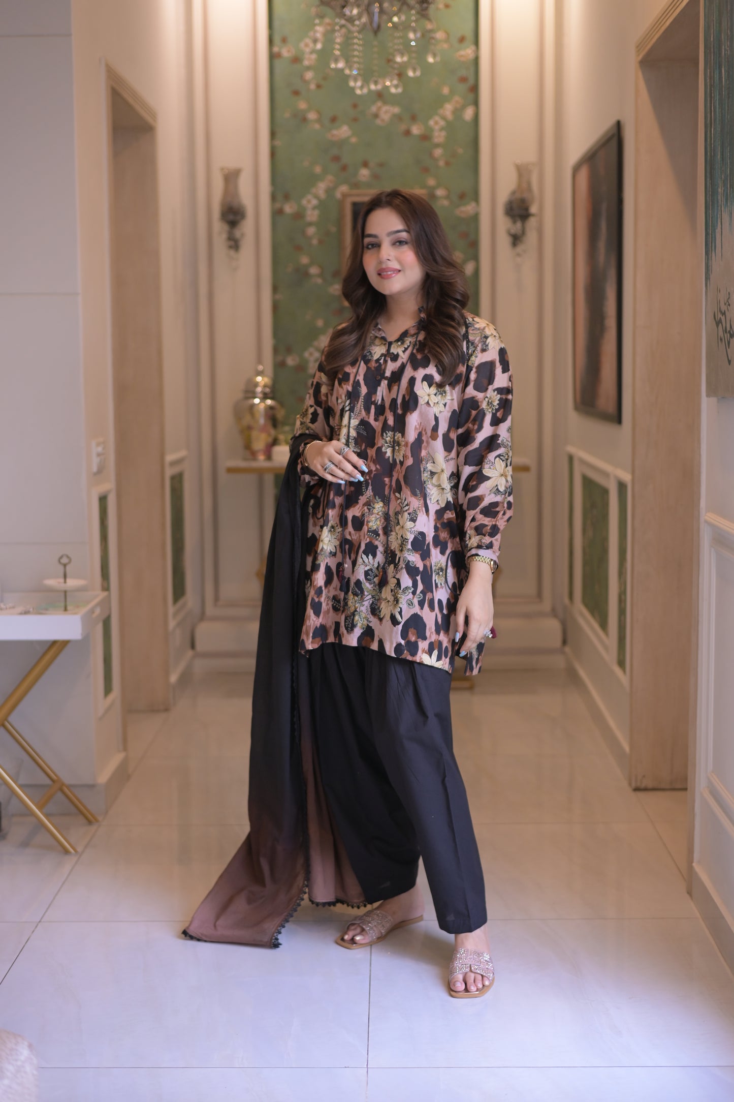 Rs 5500 Aneelas Stitched Printed Lawn 2pc [SPR-26-61] [Dispatch Time 2 Month]