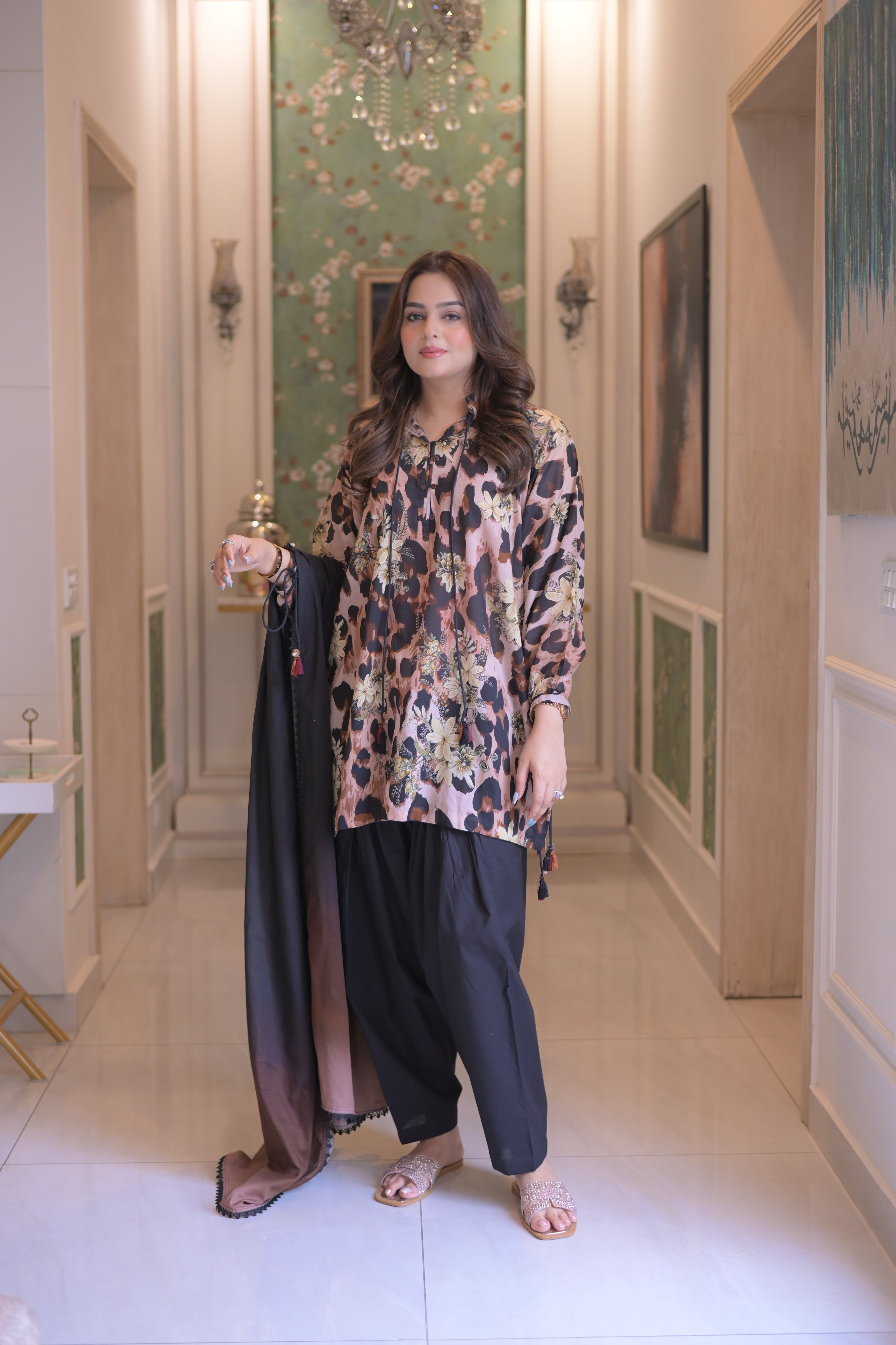 Rs 5500 Aneelas Stitched Printed Lawn 2pc [SPR-26-61] [Dispatch Time 2 Month]
