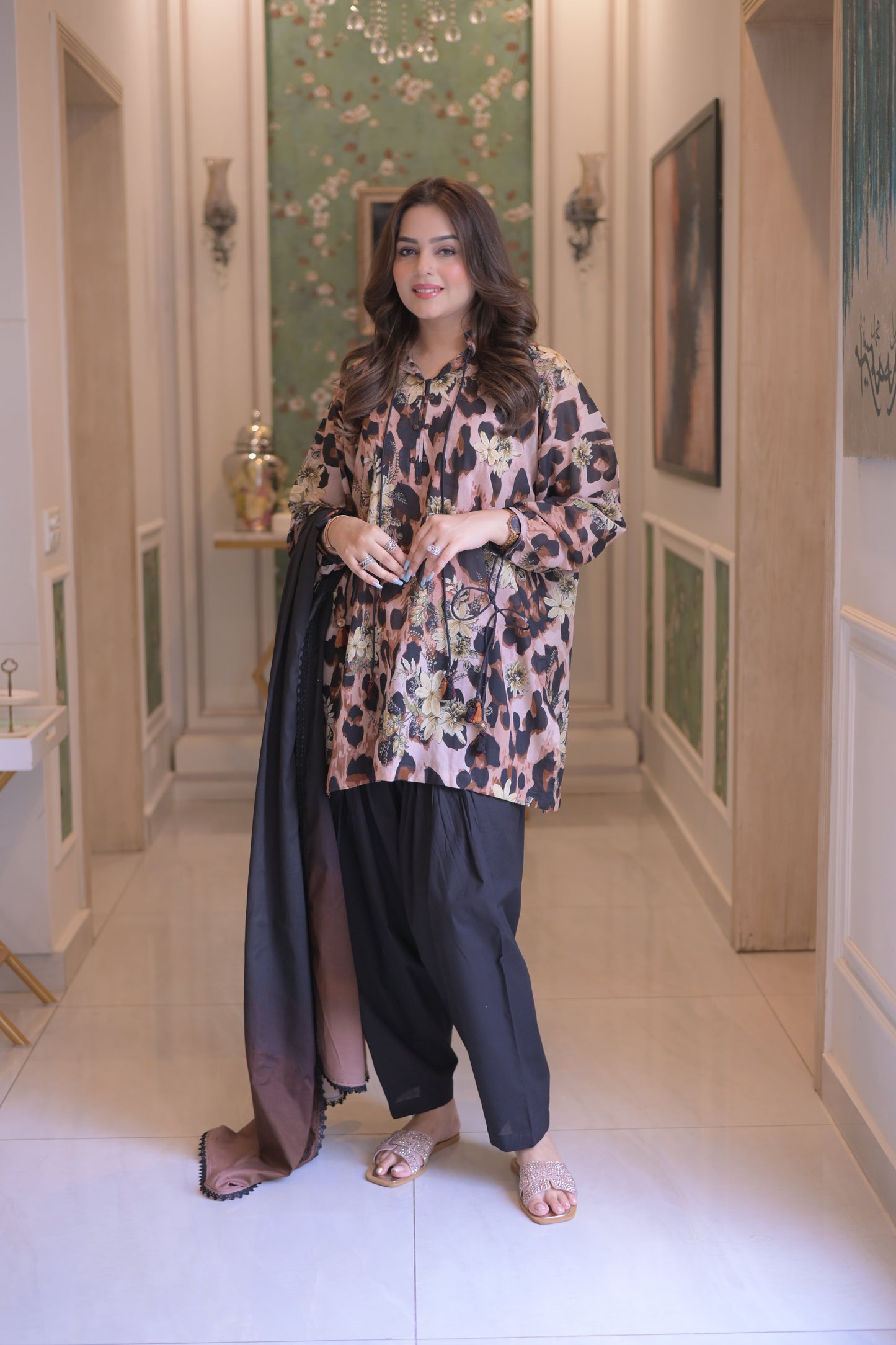 Rs 5500 Aneelas Stitched Printed Lawn 2pc [SPR-26-61] [Dispatch Time 2 Month]