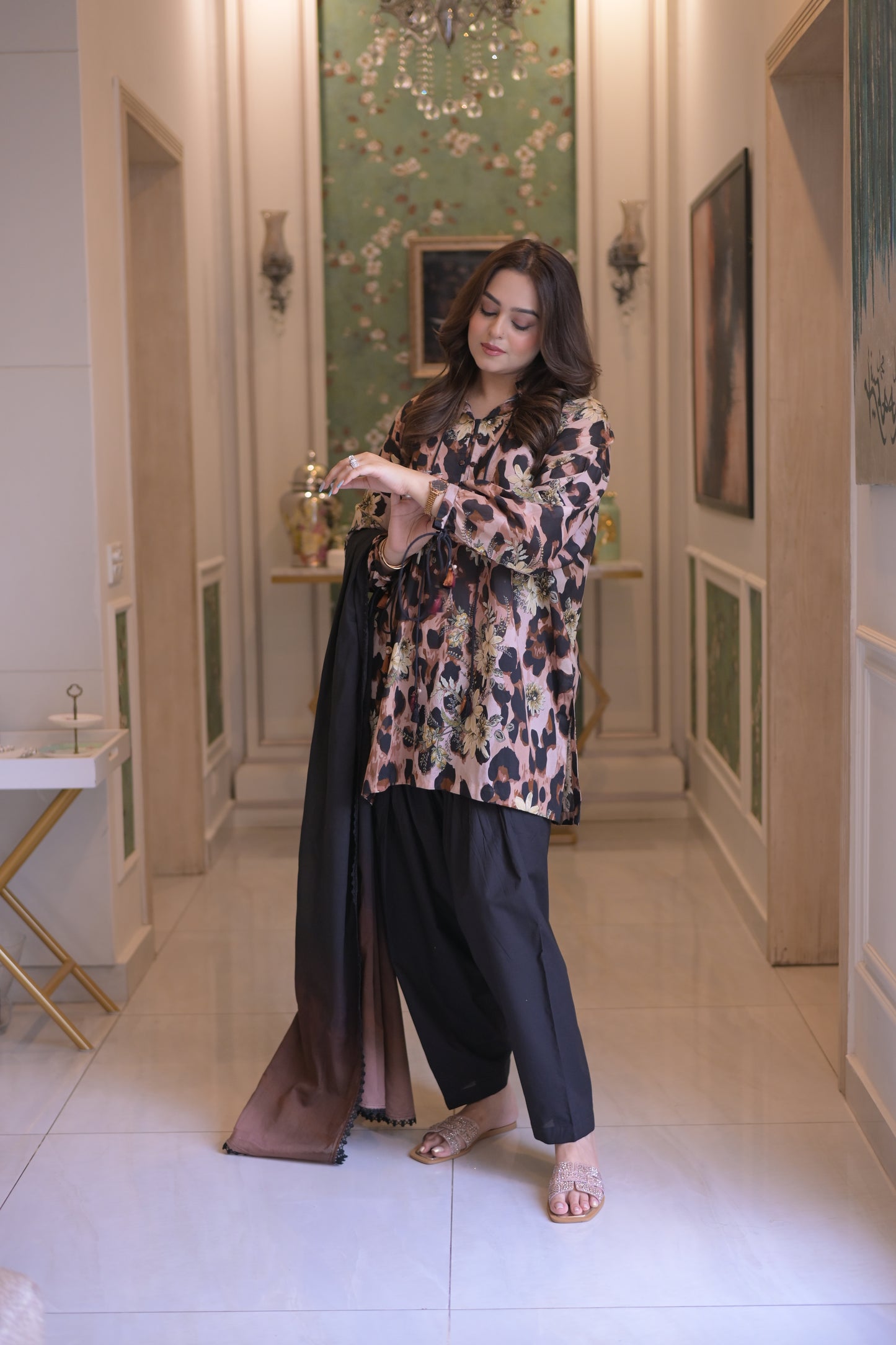 Rs 5500 Aneelas Stitched Printed Lawn 2pc [SPR-26-61] [Dispatch Time 2 Month]