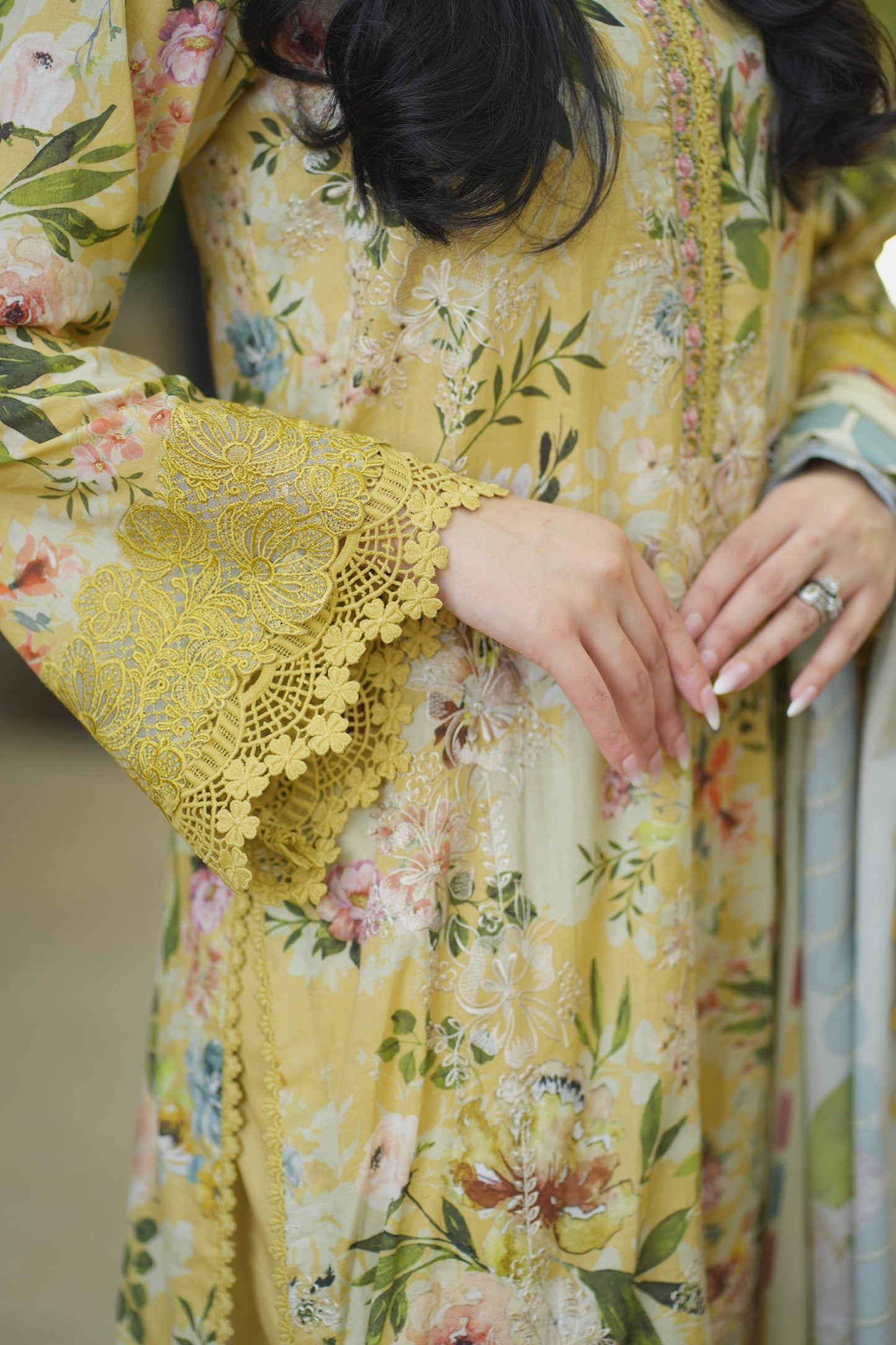 Rs 12500 Aneelas Stitched Lawn Print Emb Shirt Trouser with Printed Duppata 3pc [SPR-26-21] [Dispatch Time 2 Months]