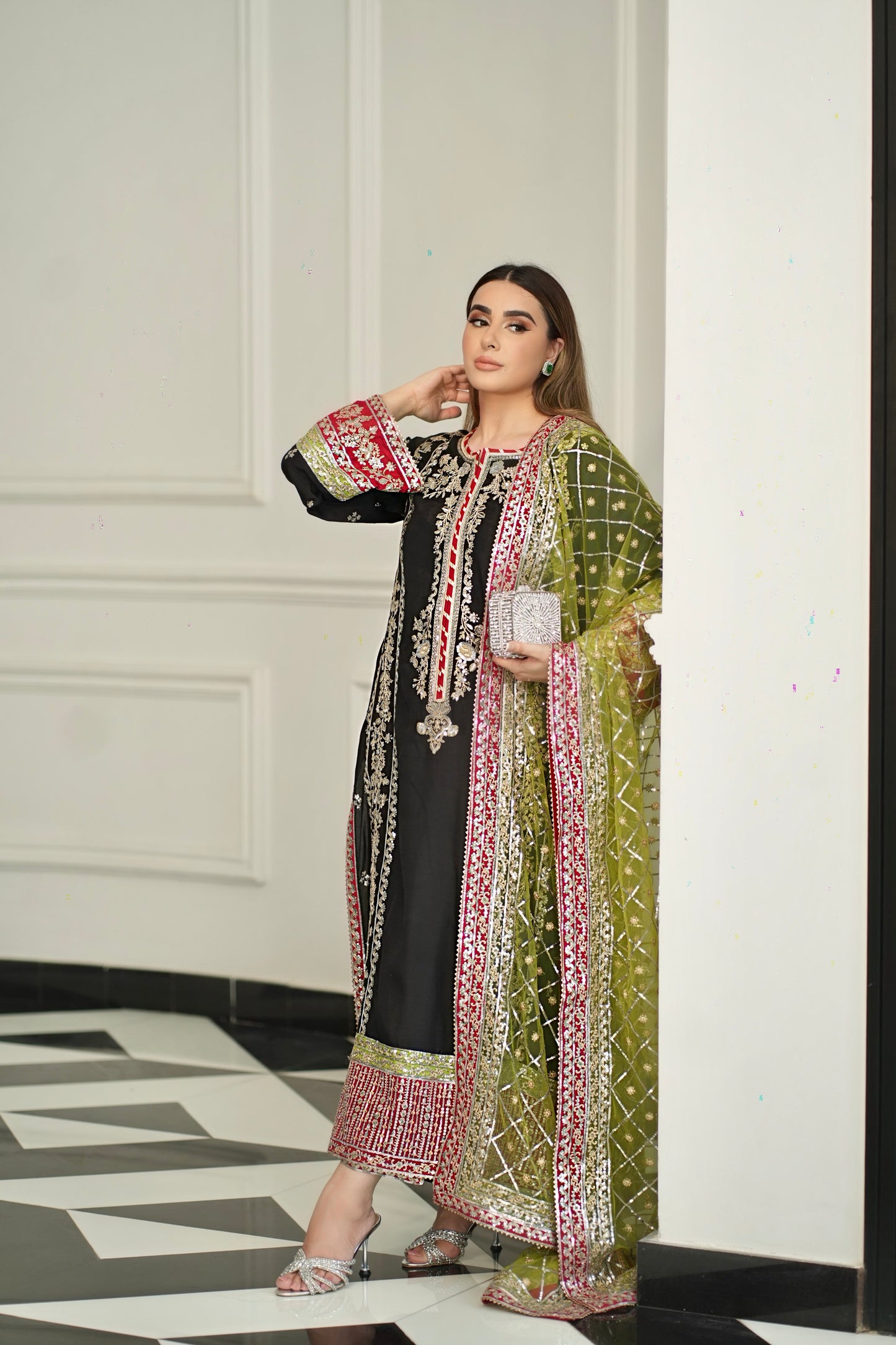 Rs 19500 Aneelas Wedding Stitched Raw Silk 3pc [FC-07] [Dispatch time 2 Months]