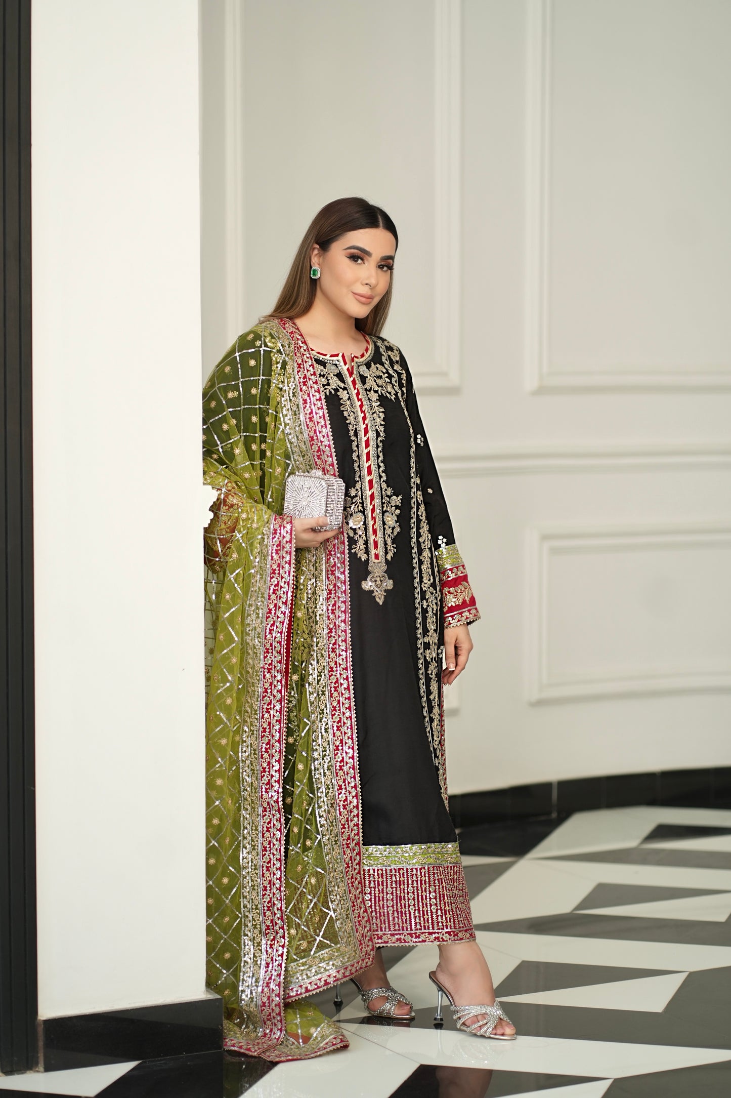 Rs 19500 Aneelas Wedding Stitched Raw Silk 3pc [FC-07] [Dispatch time 2 Months]