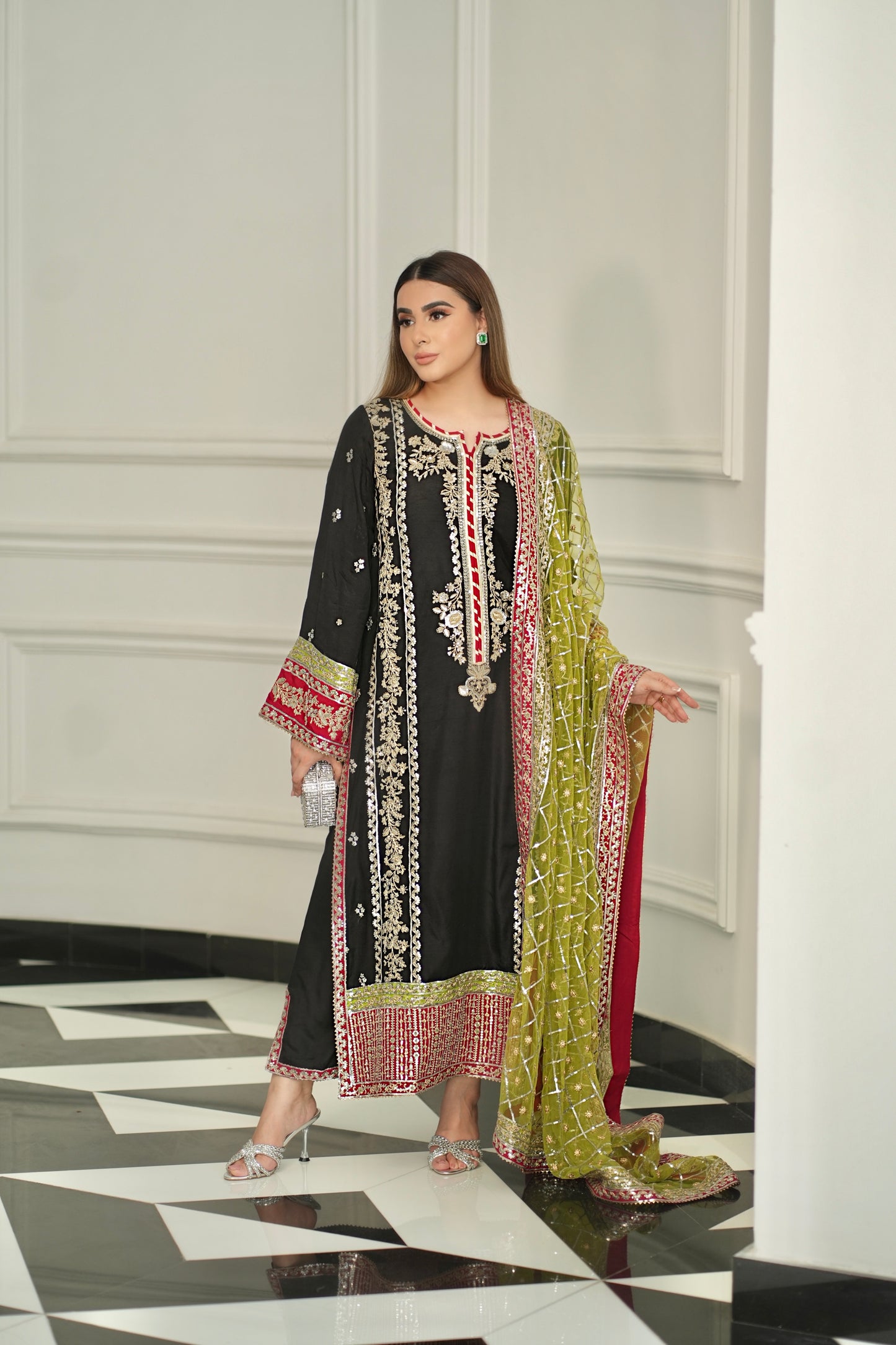 Rs 19500 Aneelas Wedding Stitched Raw Silk 3pc [FC-07] [Dispatch time 2 Months]