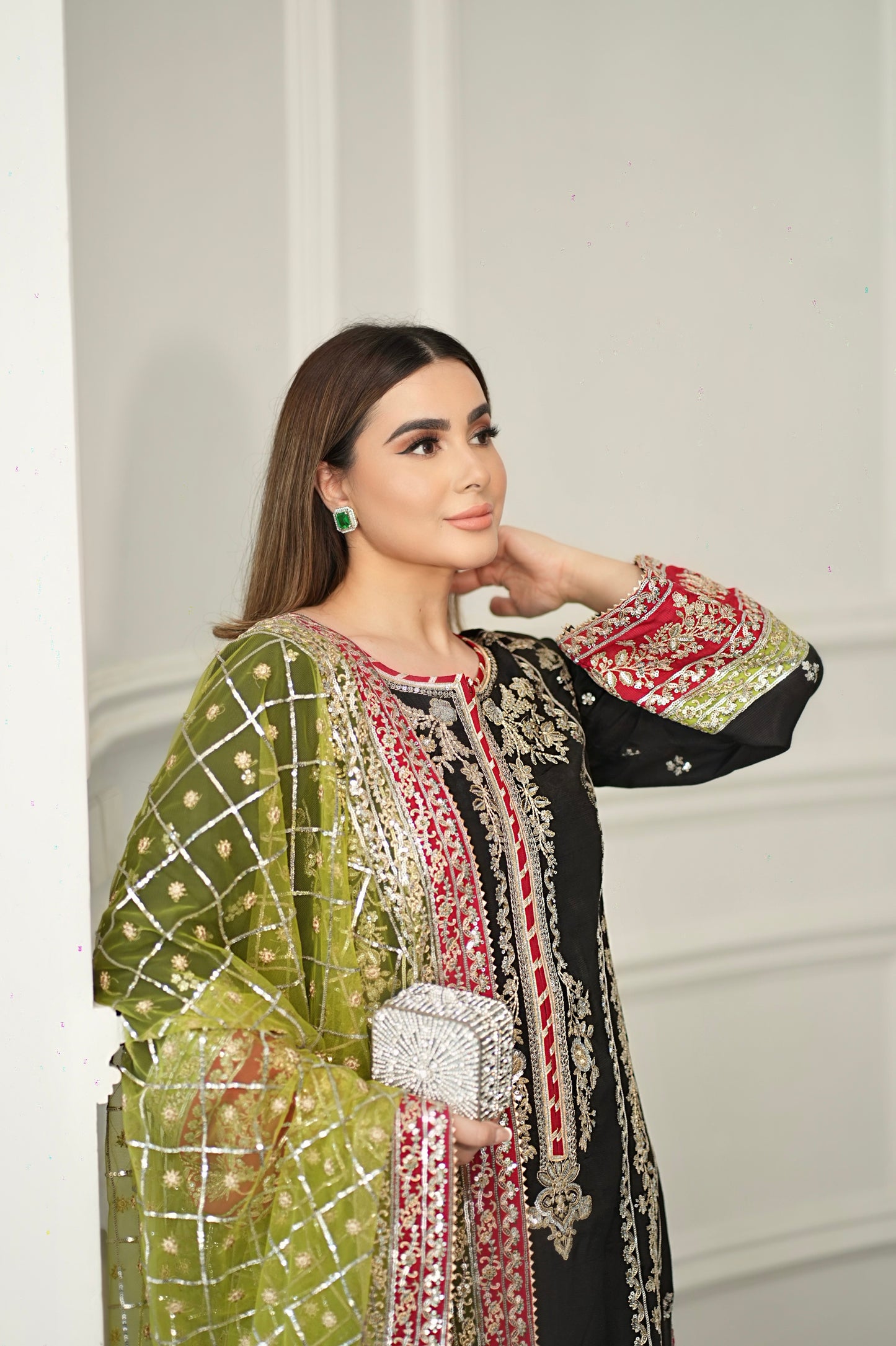 Rs 19500 Aneelas Wedding Stitched Raw Silk 3pc [FC-07] [Dispatch time 2 Months]