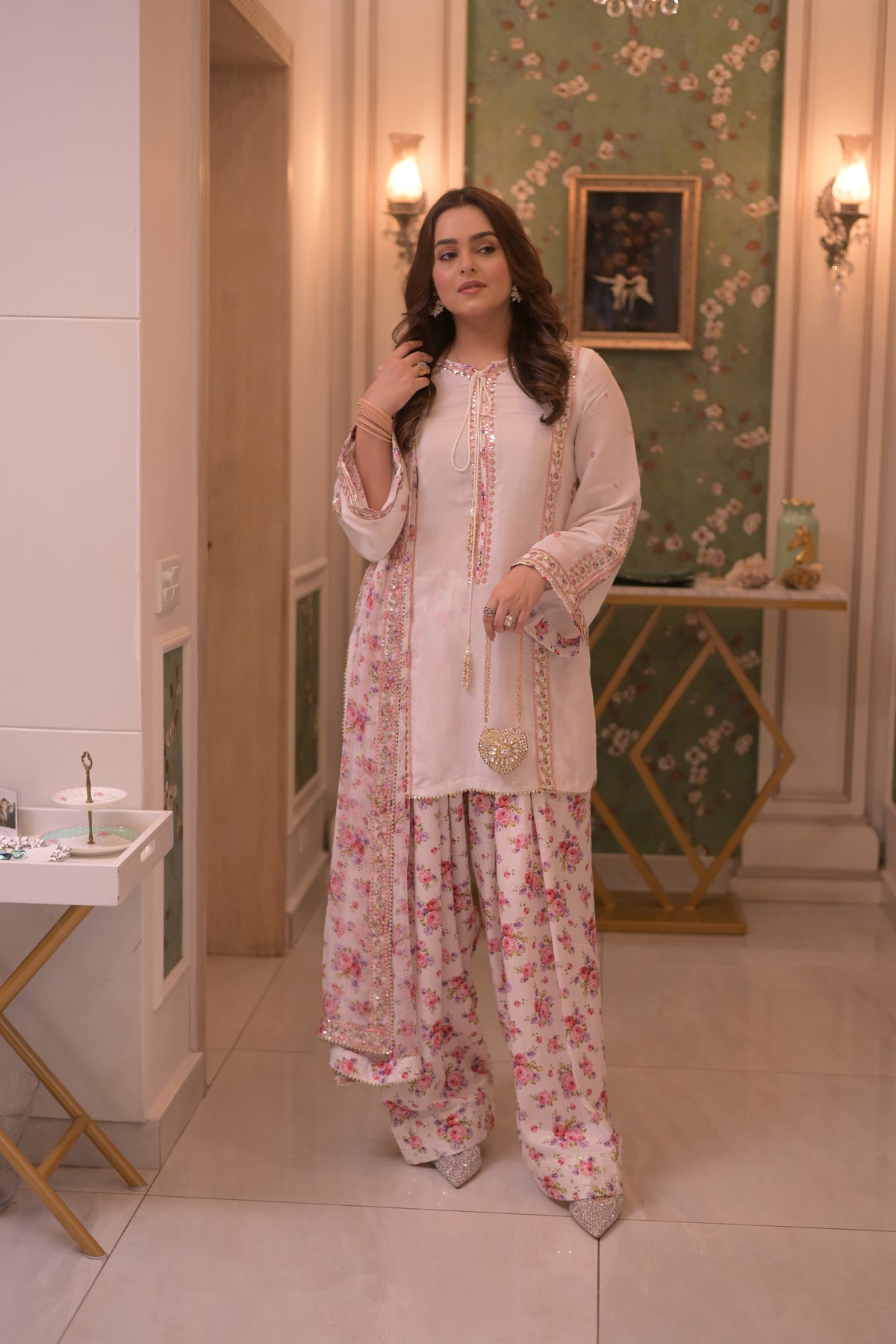 Aneelas Raw Silk Semi Formal Emb 3pc Emb Chiffon Duppata [FC-30] [Dispatch Time 2 Months]