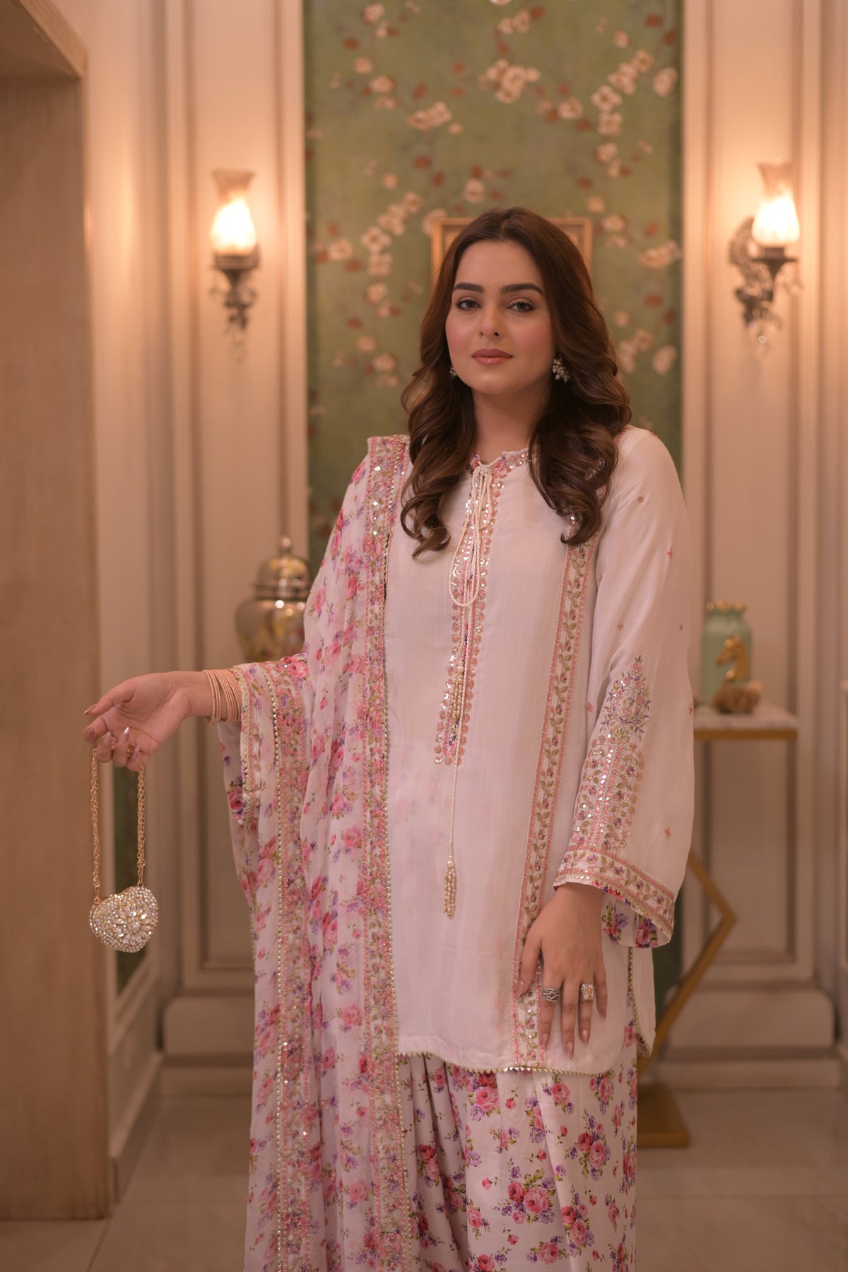 Aneelas Raw Silk Semi Formal Emb 3pc Emb Chiffon Duppata [FC-30] [Dispatch Time 2 Months]