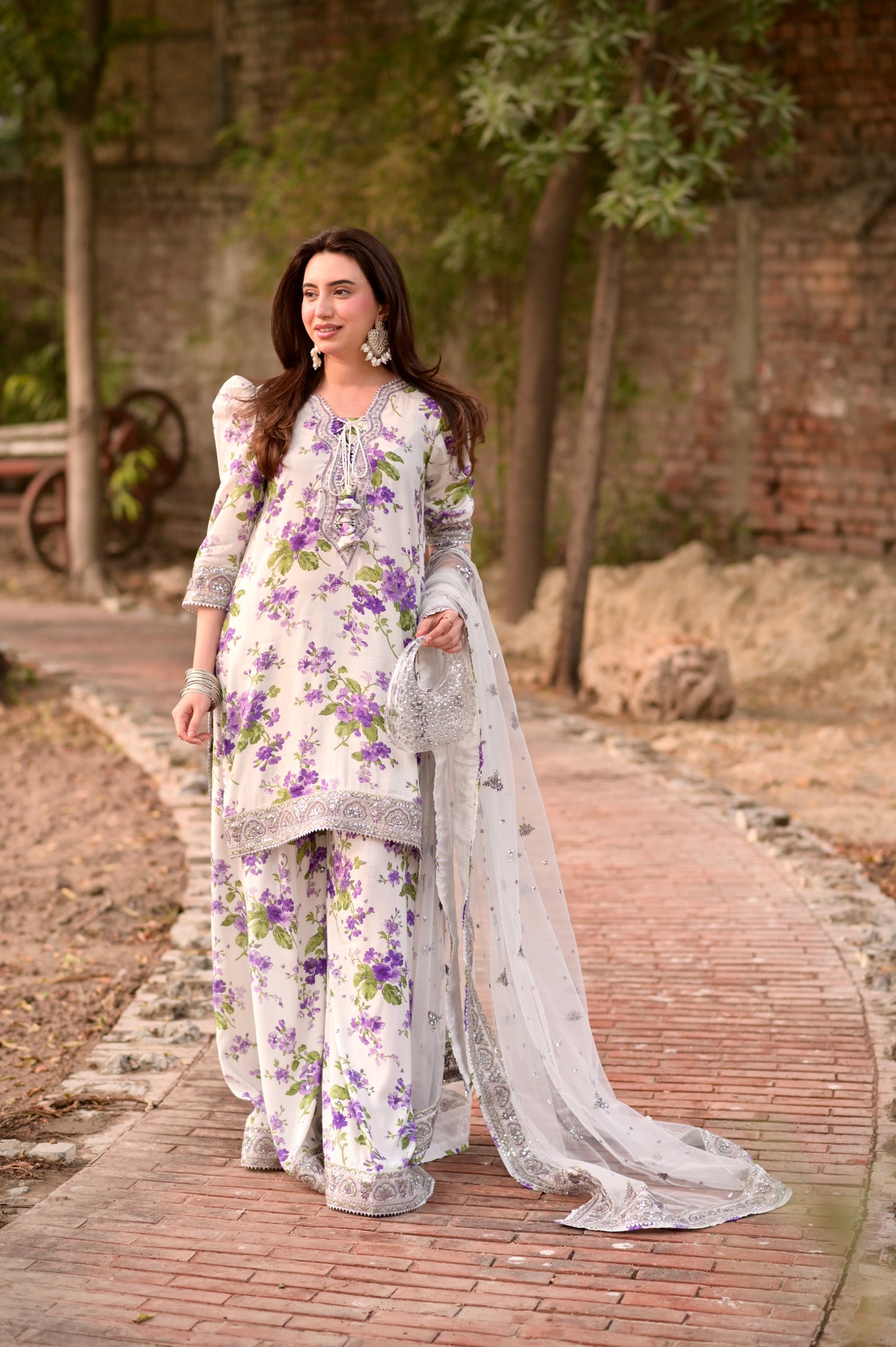 Rs 16000 Aneelas Eid Launch Stitched Raw Silk Print Emb 3pc [EID-01] [Dispatch Time 2 Months]