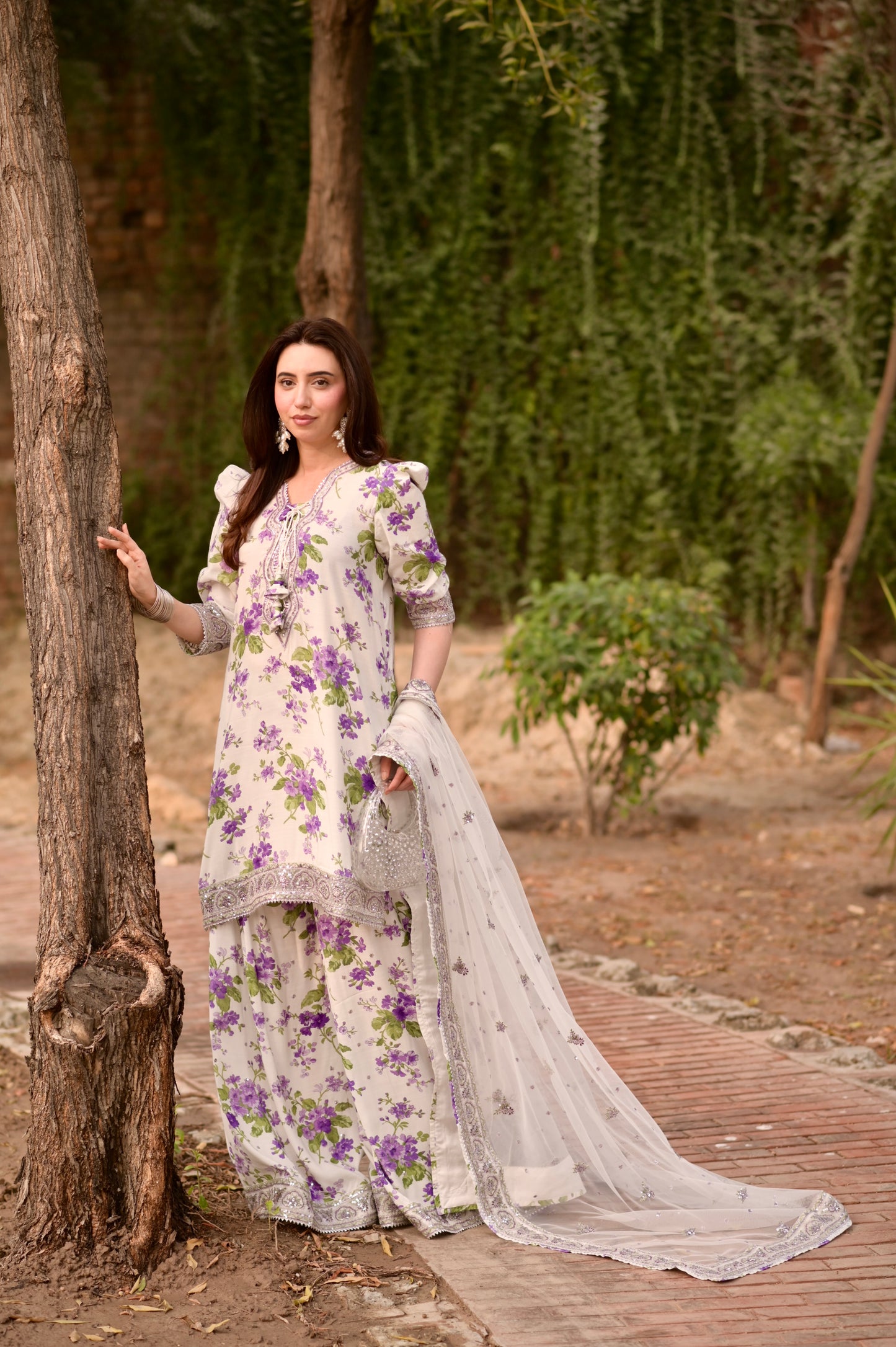 Rs 16000 Aneelas Eid Launch Stitched Raw Silk Print Emb 3pc [EID-01] [Dispatch Time 2 Months]