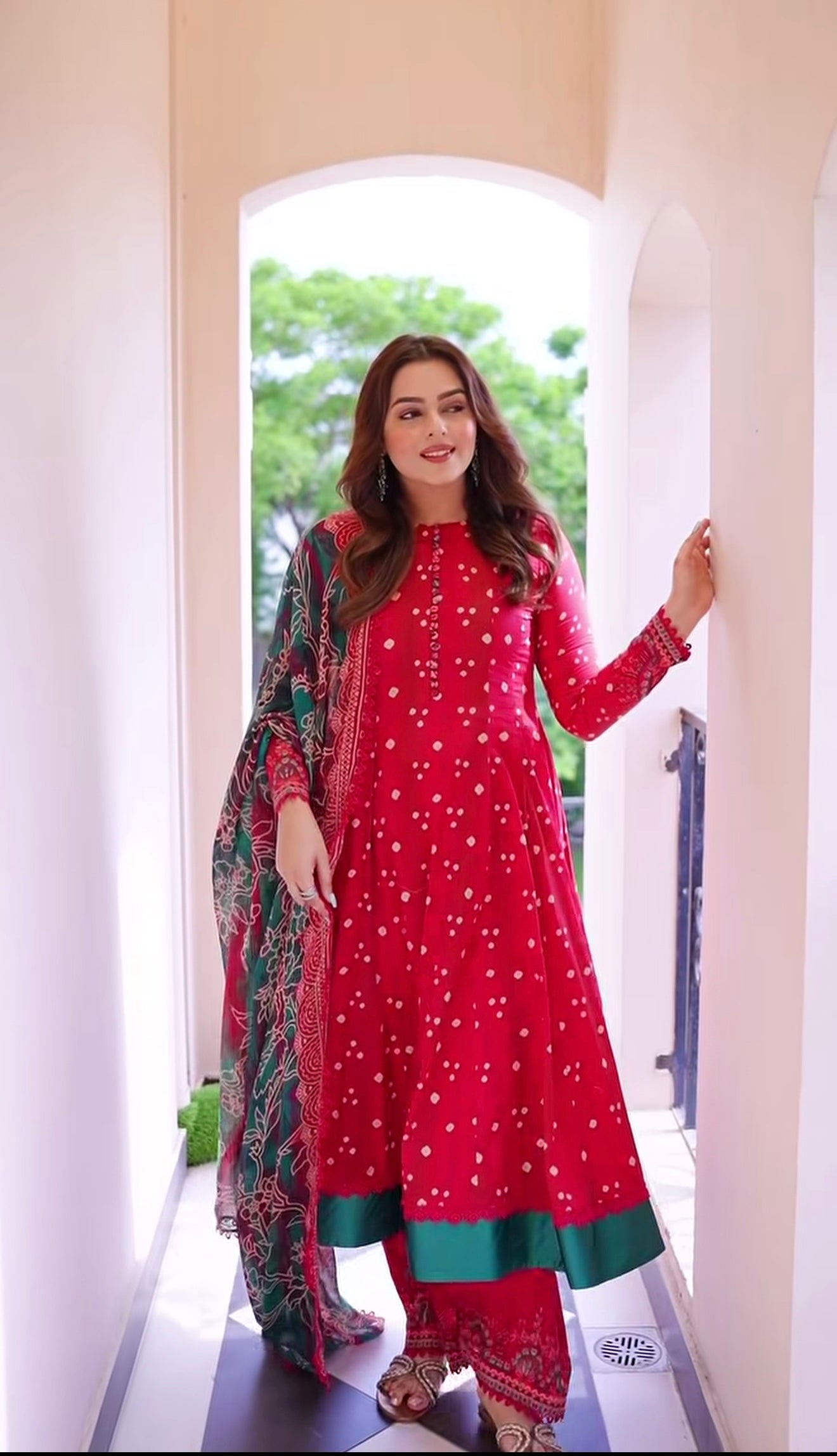 Rs 9800 Aneelas Stitched Lawn Print ONLY Frock Chiffon Duppata [SPR-26-85-C-A] [Dispatch Time 2 Months]