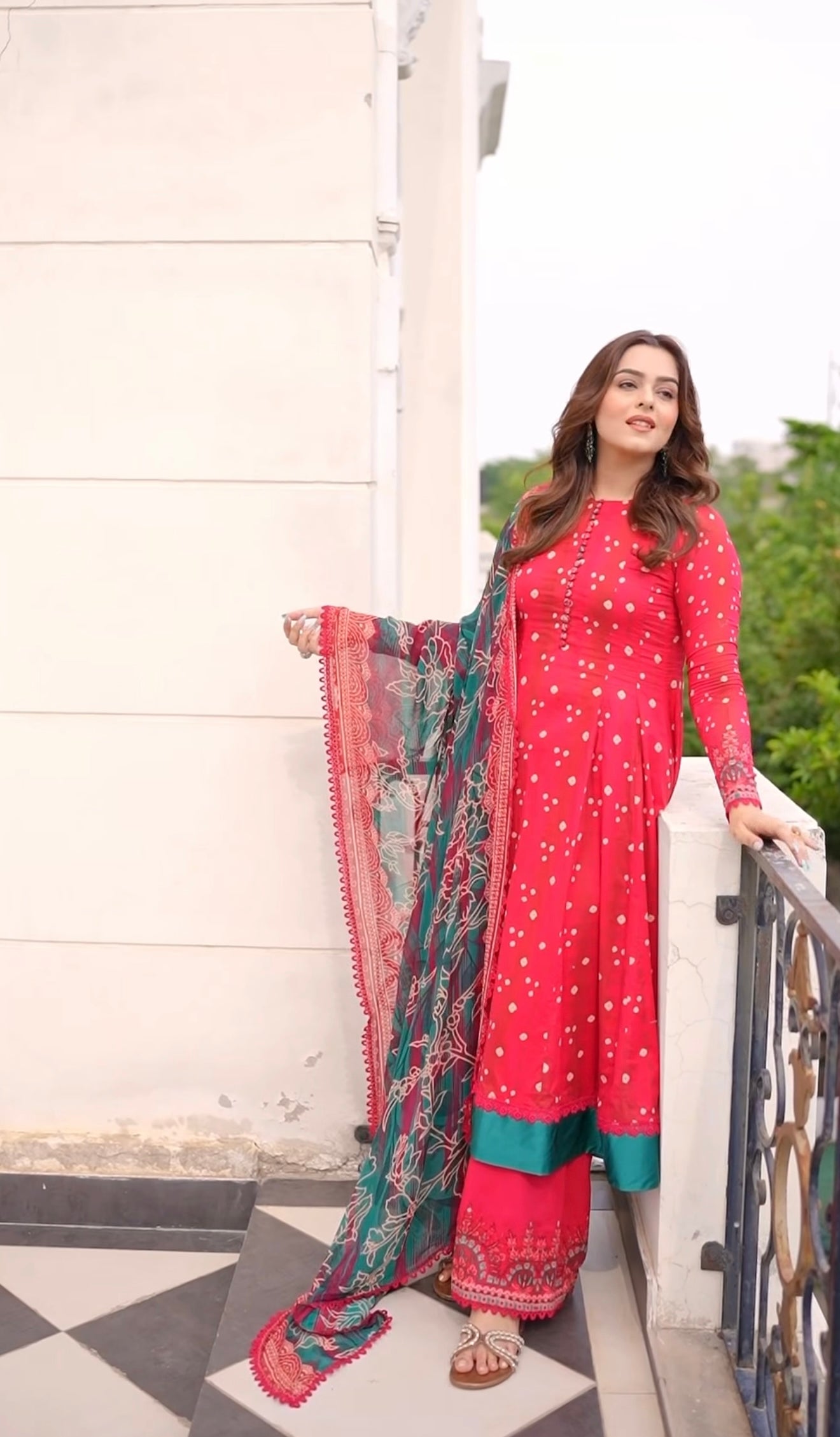 Rs 9800 Aneelas Stitched Lawn Print ONLY Frock Chiffon Duppata [SPR-26-85-C-A] [Dispatch Time 2 Months]