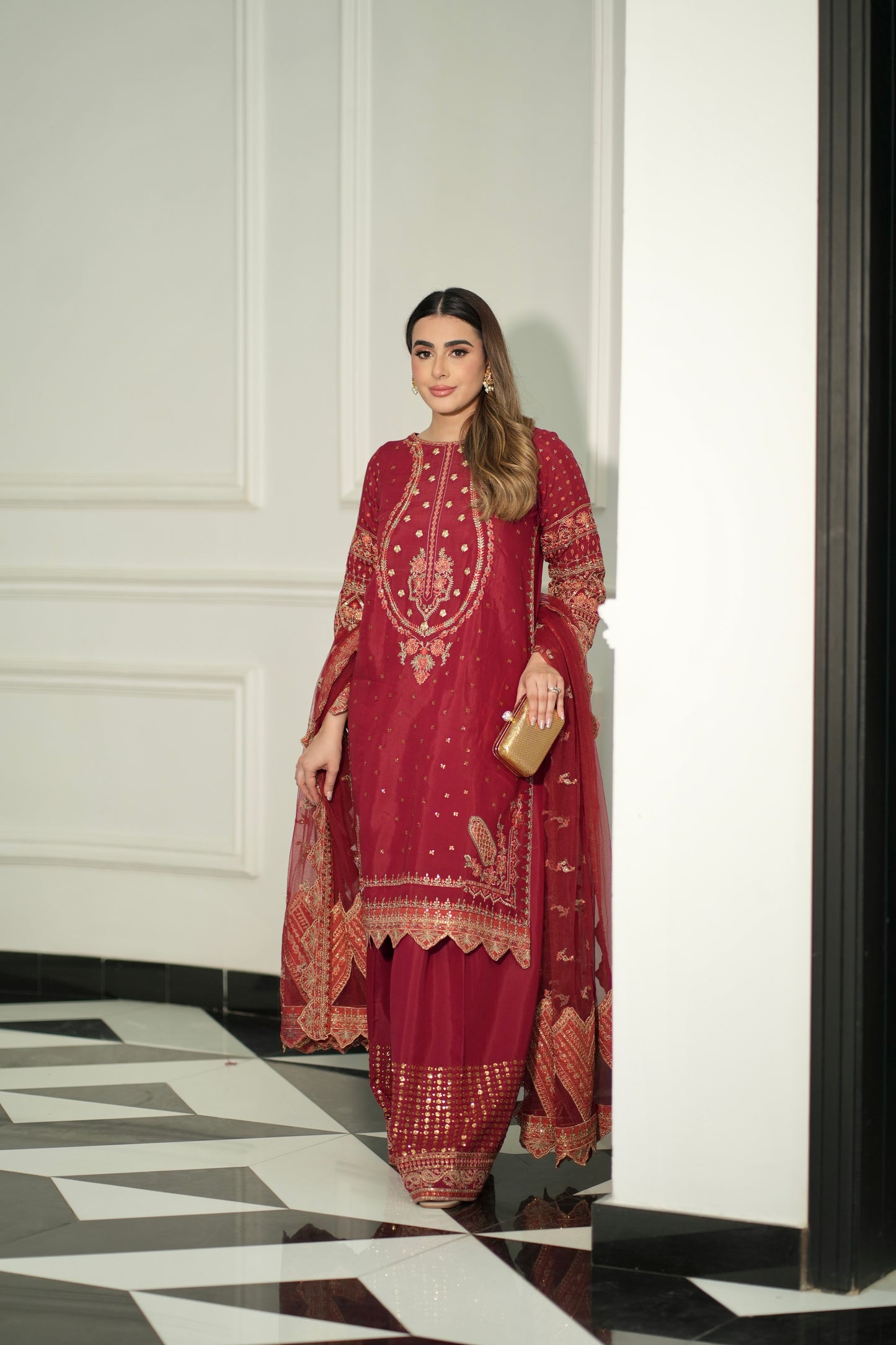 Rs 12500 Aneelas Stitched Raw Silk Emb 2pc [RS-04] [Dispatch Time 2 Months]