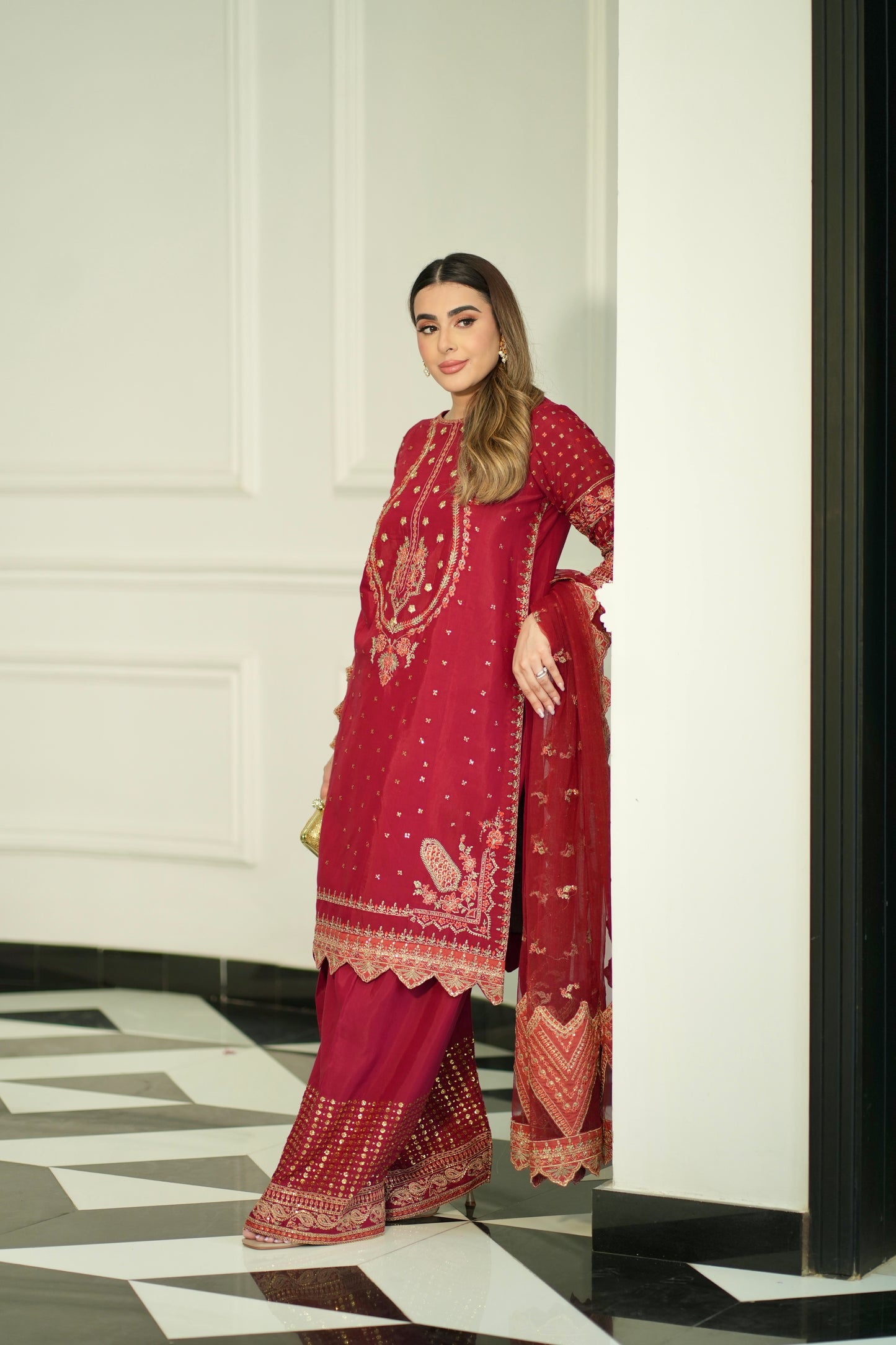 Rs 12500 Aneelas Stitched Raw Silk Emb 2pc [RS-04] [Dispatch Time 2 Months]