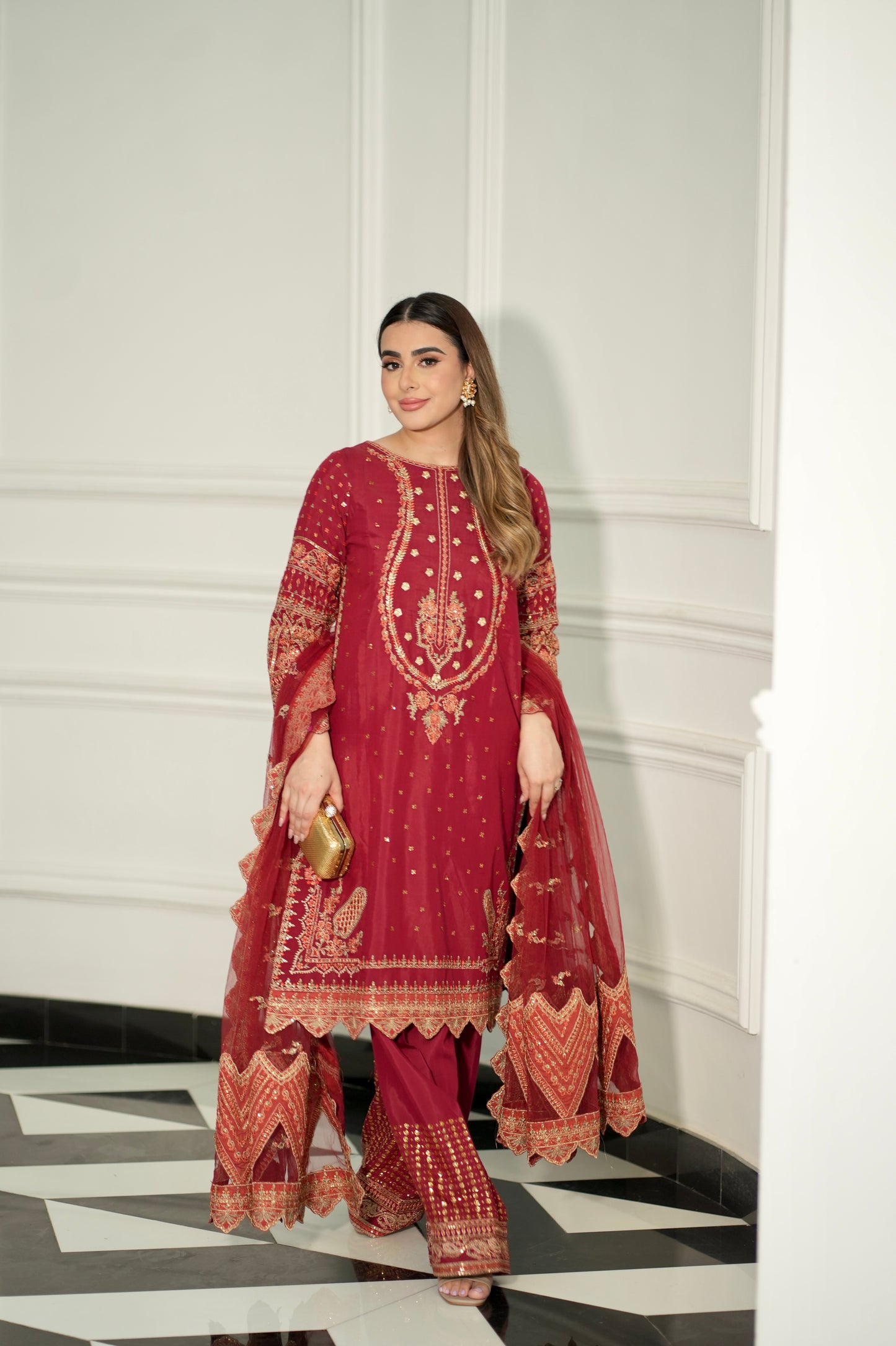 Rs 12500 Aneelas Stitched Raw Silk Emb 2pc [RS-04] [Dispatch Time 2 Months]
