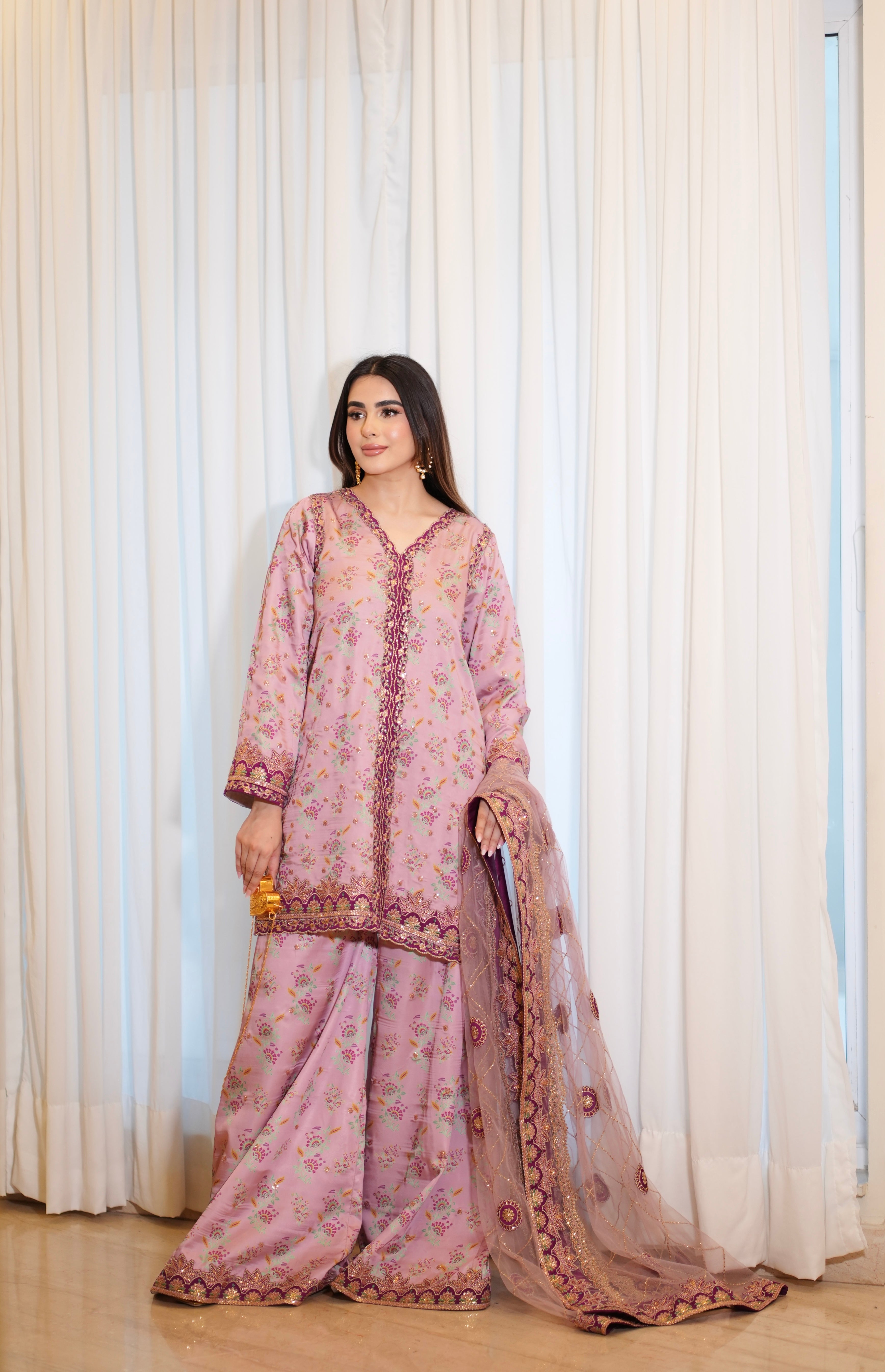Rs 24000 Aneelas Stitched Grip Silk Emb 3pc Net Duppata [FC-17] [Dispatch Time 3 Months]