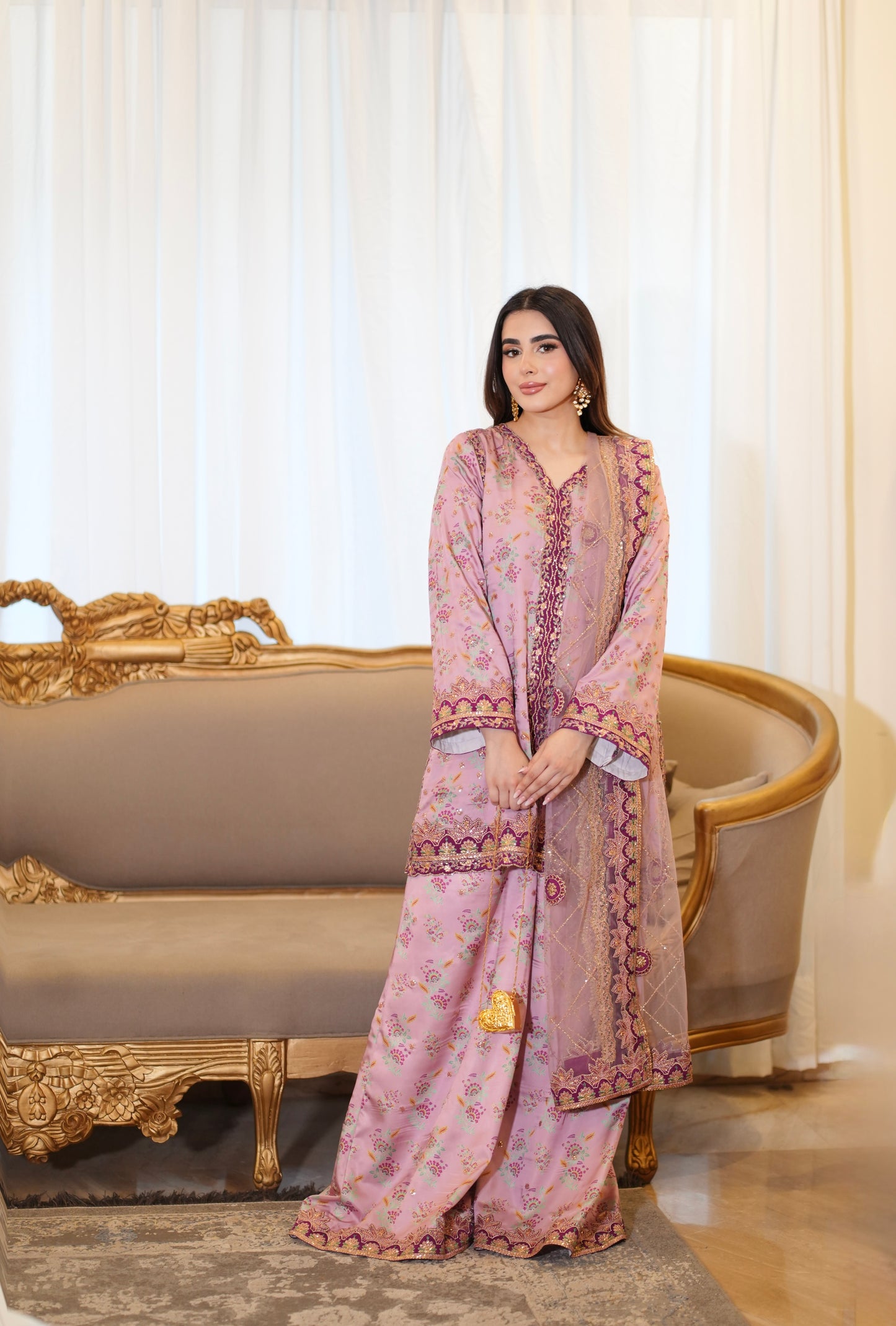 Rs 24000 Aneelas Stitched Grip Silk Emb 3pc Net Duppata [FC-17] [Dispatch Time 3 Months]