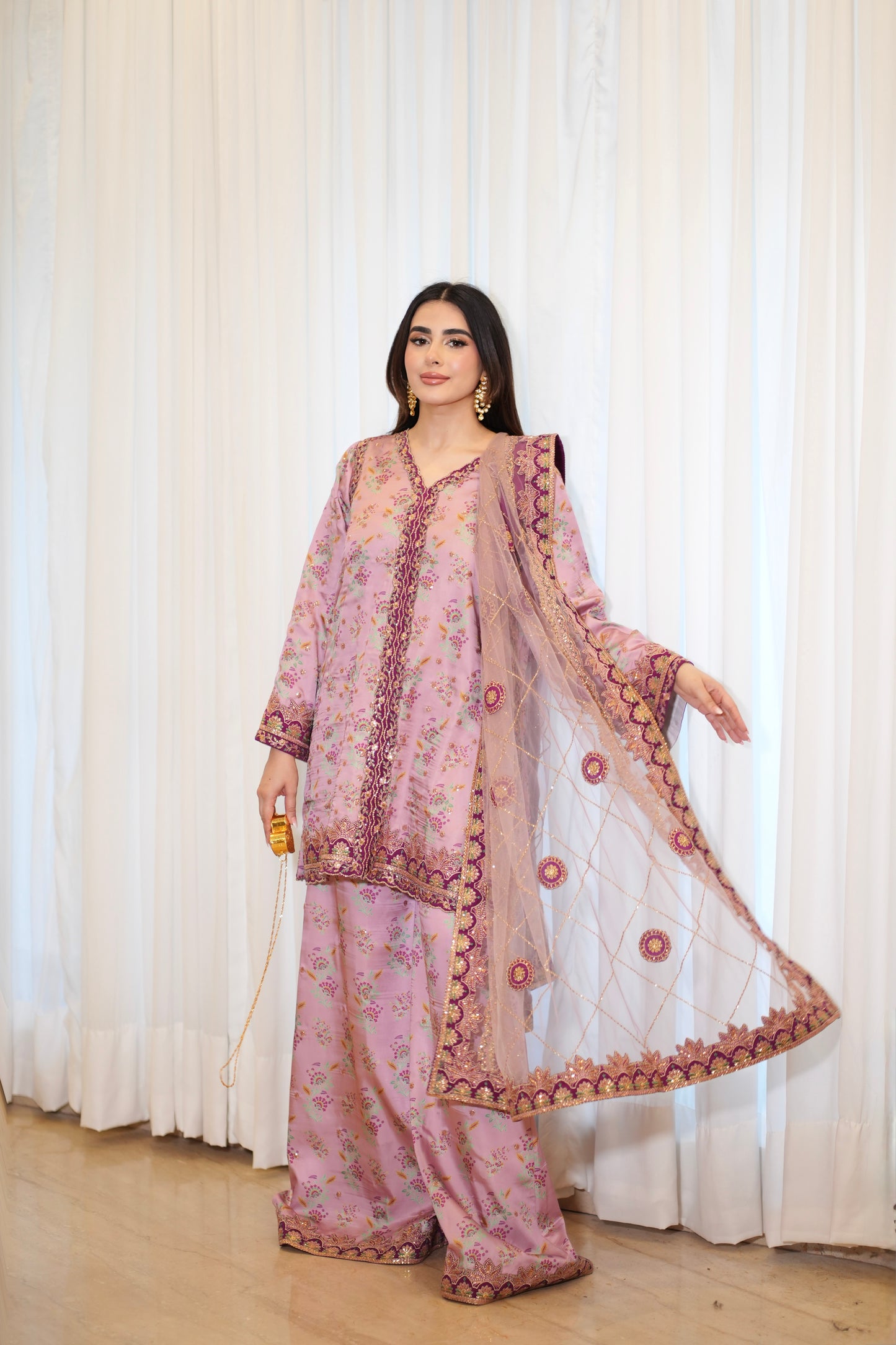 Rs 24000 Aneelas Stitched Grip Silk Emb 3pc Net Duppata [FC-17] [Dispatch Time 3 Months]