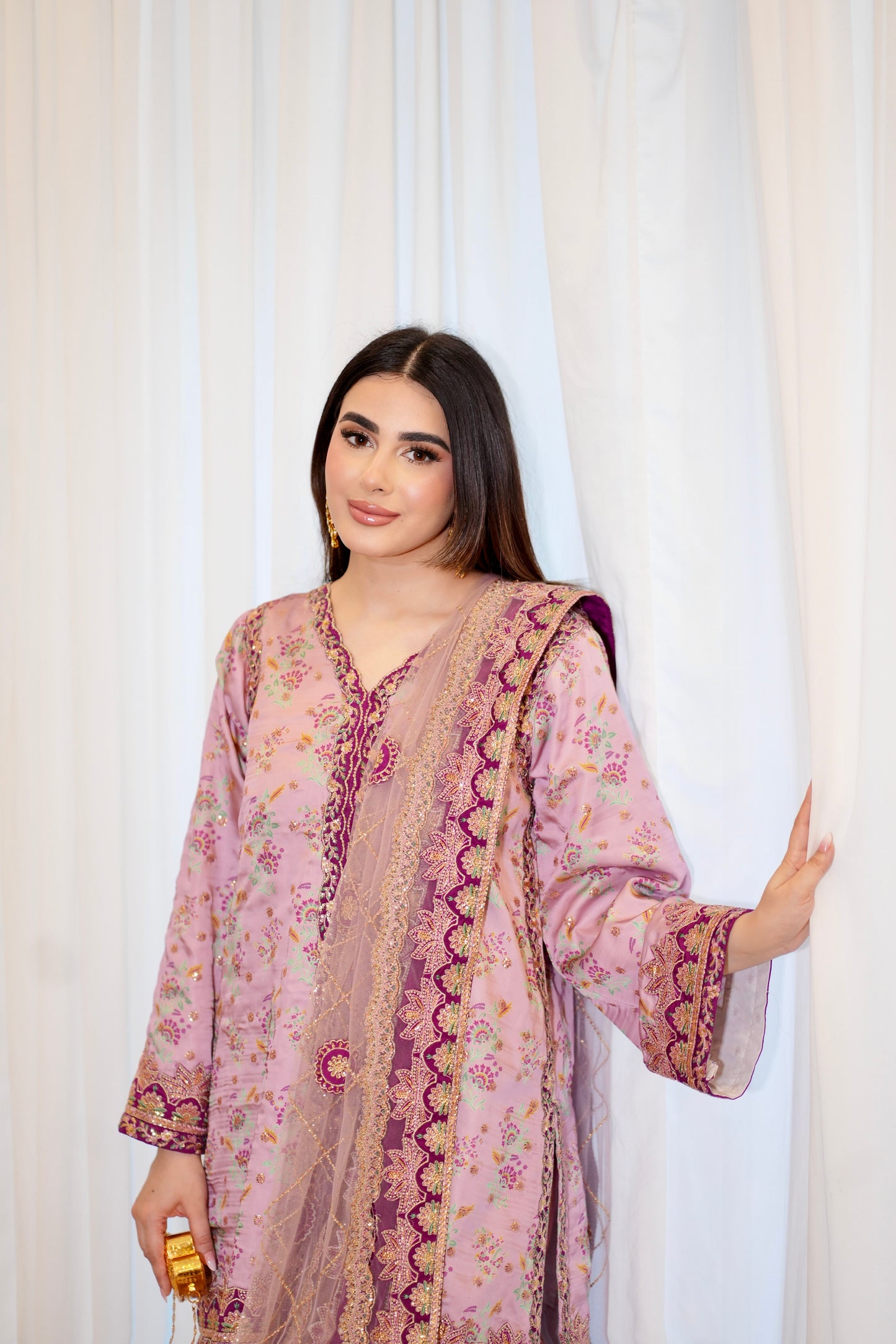 Rs 24000 Aneelas Stitched Grip Silk Emb 3pc Net Duppata [FC-17] [Dispatch Time 3 Months]