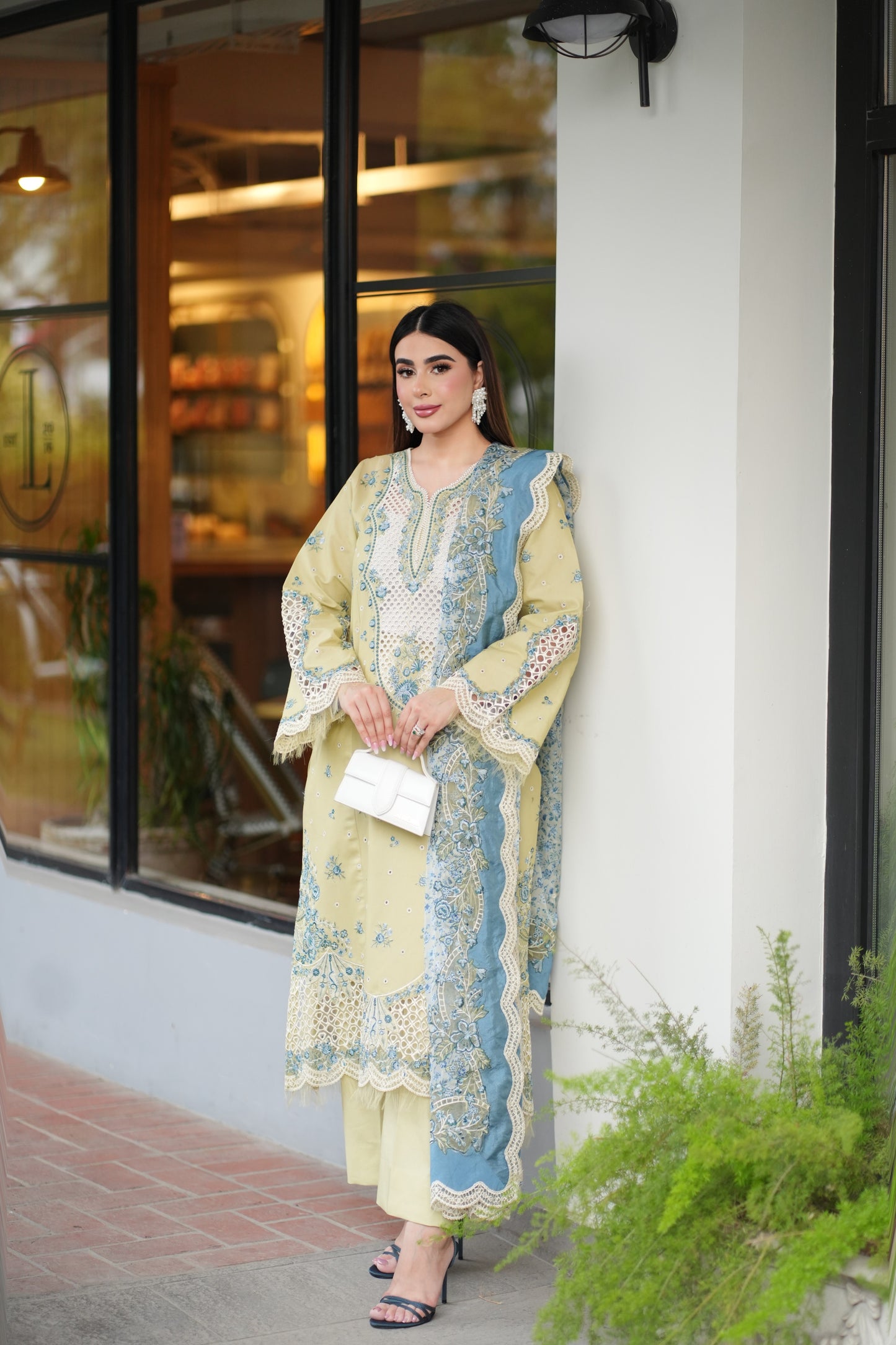 Rs 11000 Aneelas Stitched Lawn Emb Shirt trouser 2pc [LUX-26-65] [Dispatch Time 2 Months]