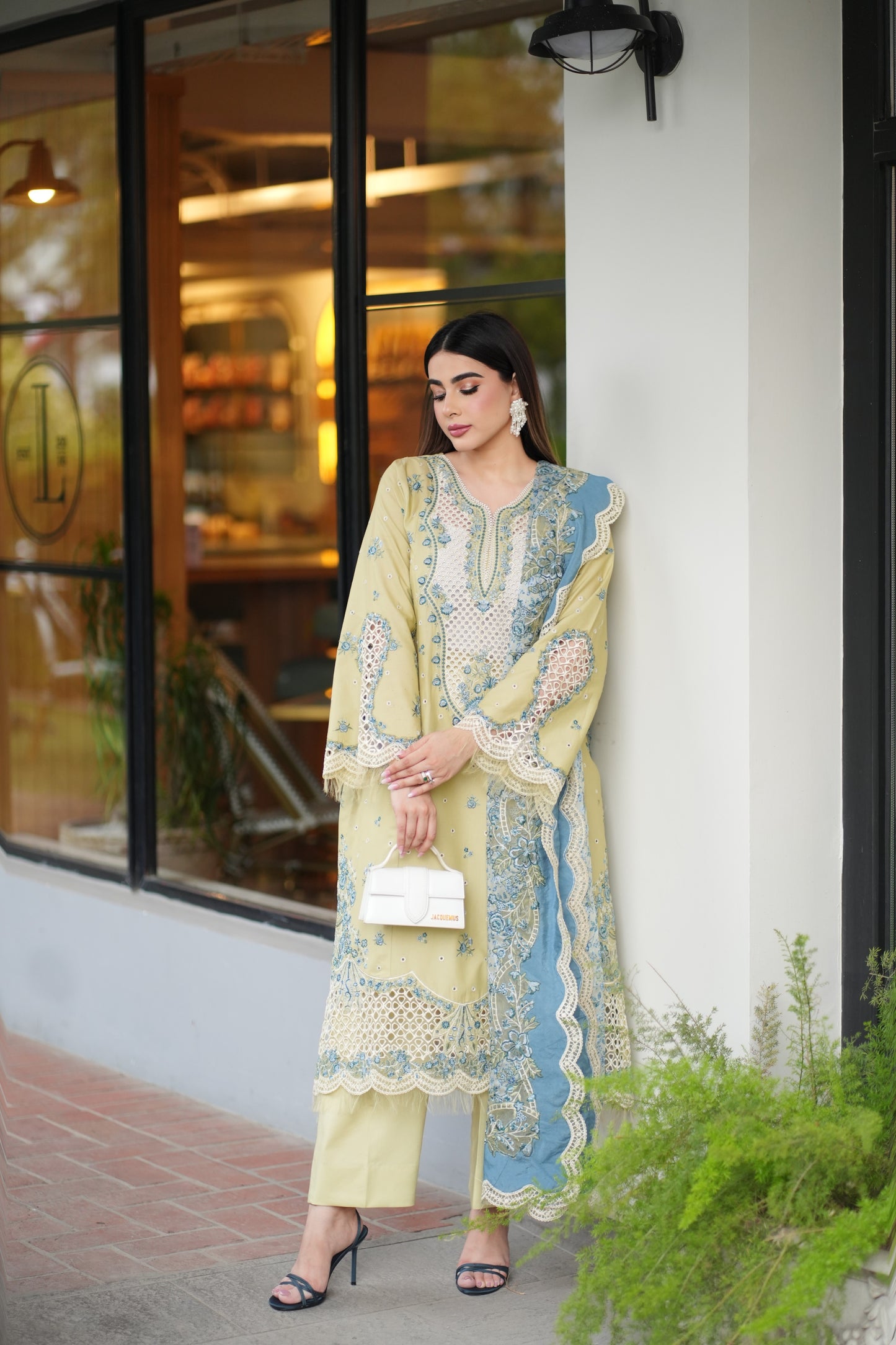 Rs 11000 Aneelas Stitched Lawn Emb Shirt trouser 2pc [LUX-26-65] [Dispatch Time 2 Months]