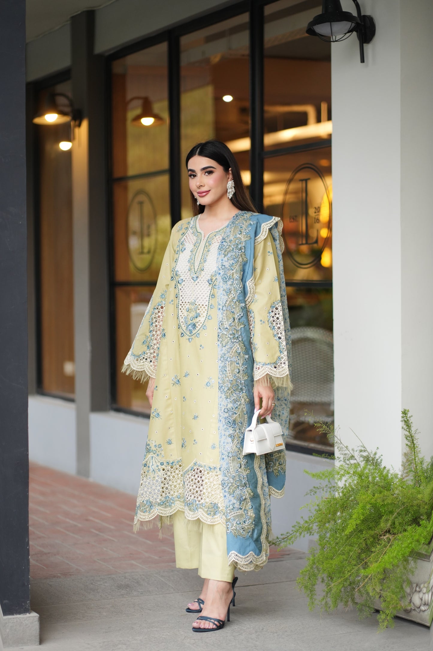 Rs 11000 Aneelas Stitched Lawn Emb Shirt trouser 2pc [LUX-26-65] [Dispatch Time 2 Months]