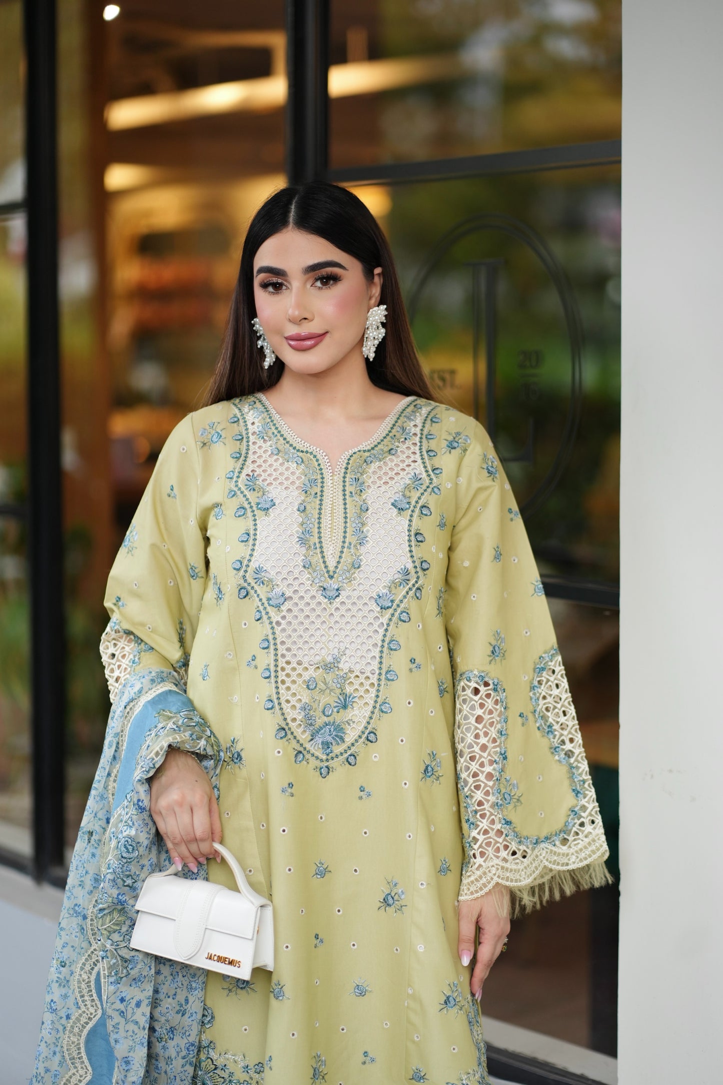 Rs 11000 Aneelas Stitched Lawn Emb Shirt trouser 2pc [LUX-26-65] [Dispatch Time 2 Months]