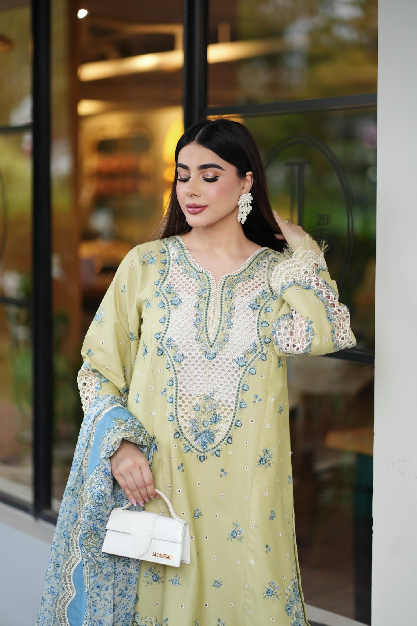 Rs 11000 Aneelas Stitched Lawn Emb Shirt trouser 2pc [LUX-26-65] [Dispatch Time 2 Months]
