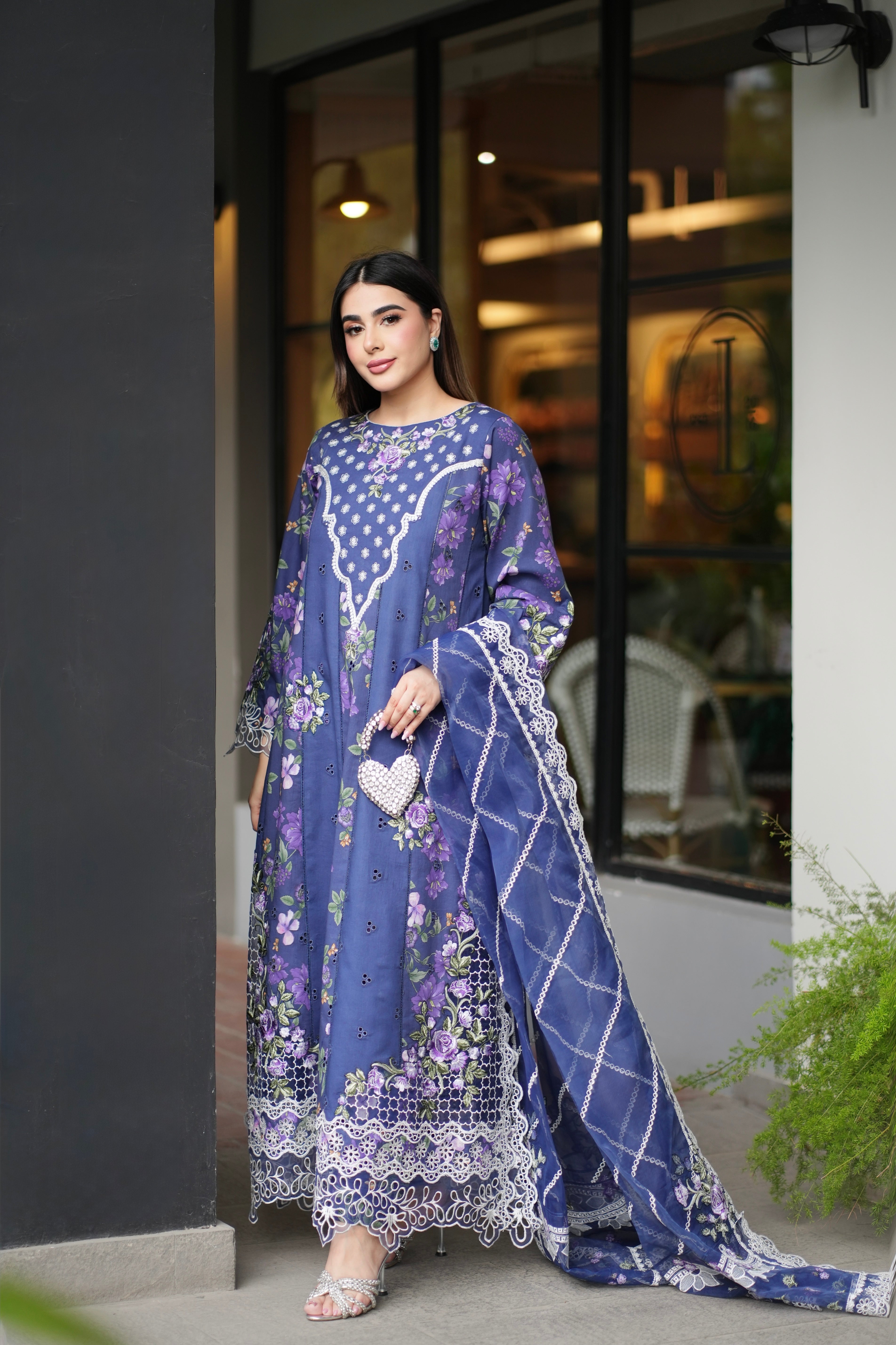 Rs 19000 Aneelas Stitched Luxury Emb Printed Lawn With Organza Duppata 3pc [LUX-26-46] [Dispatch Time 2 Month]