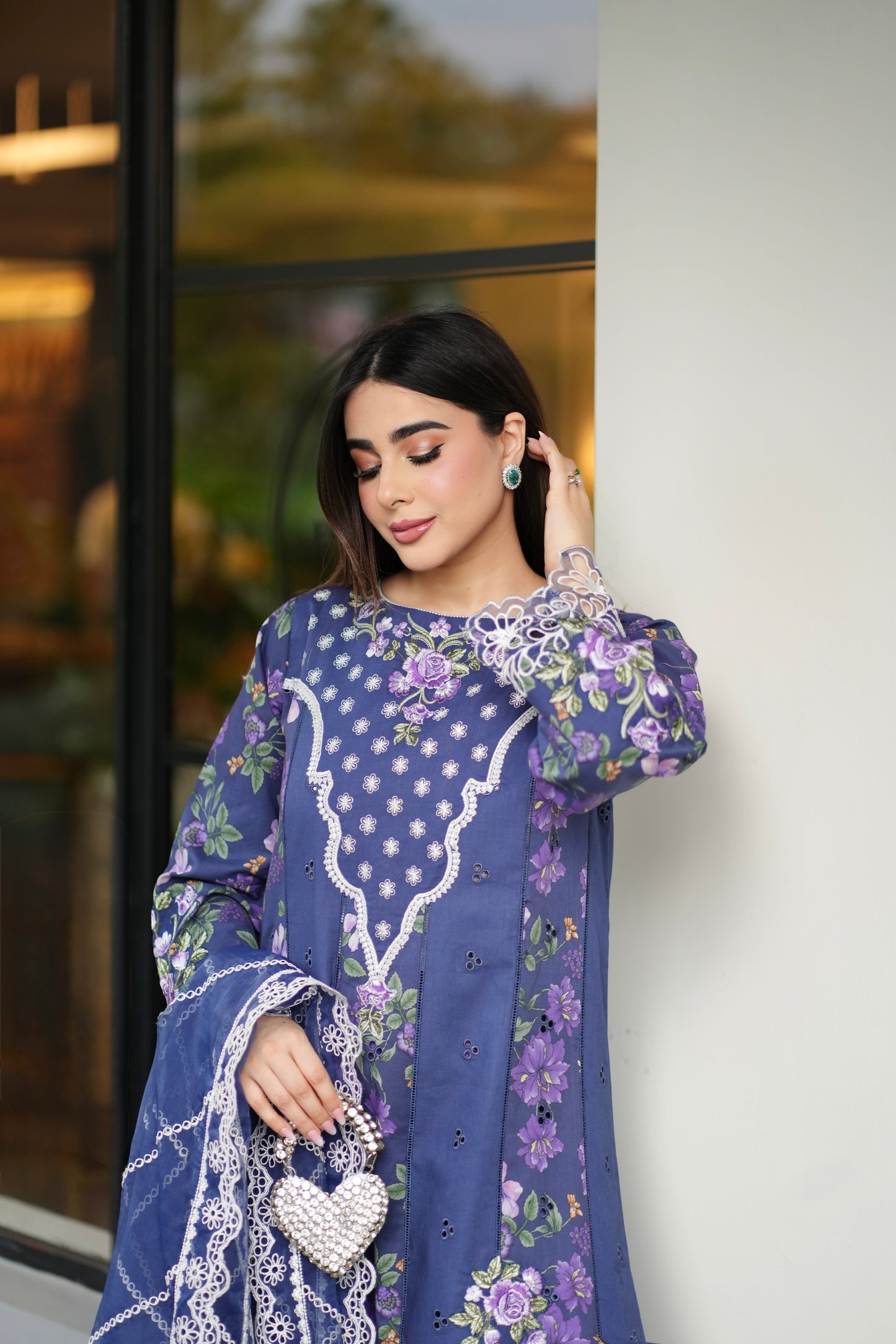 Rs 12000 Aneelas Stitched Luxury Emb Printed Lawn 2pc [LUX-26-46] [Dispatch Time 2 Months]