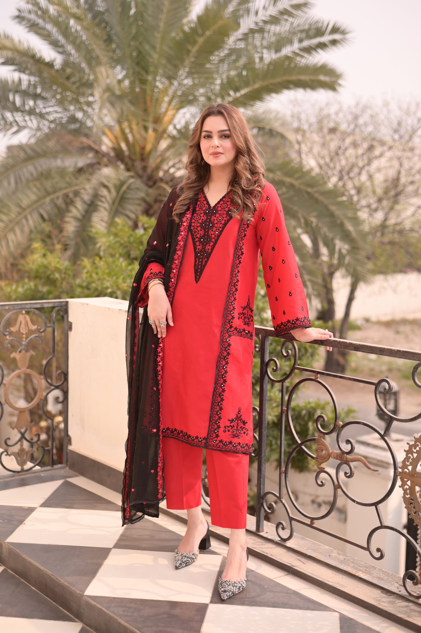Rs 7950 Aneelas Stitched Lawn Emb 2pc [LUX-26-16] [Dispatch Time 2 Months]